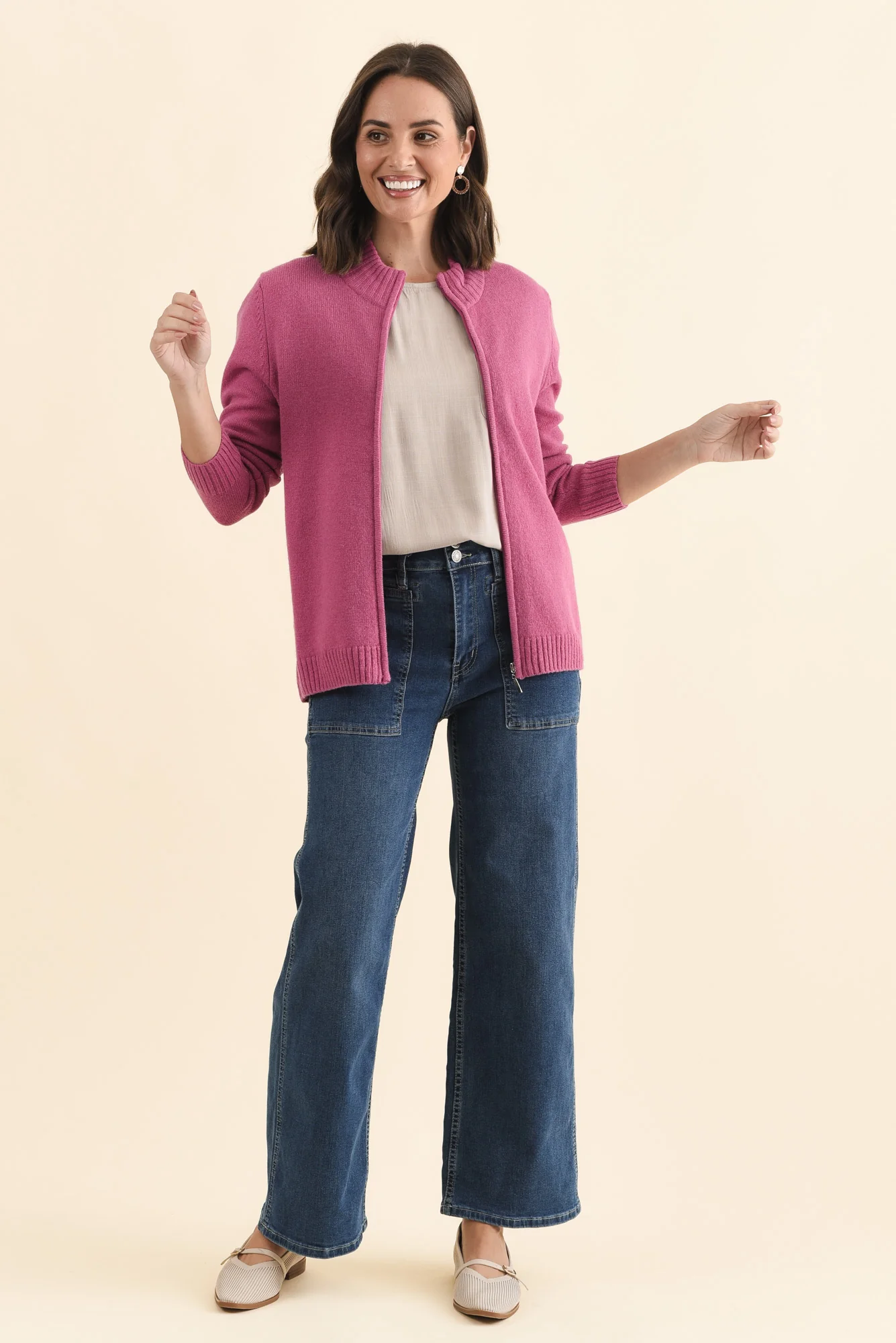 Pacey Pink Wool Zip Jacket - Image 7