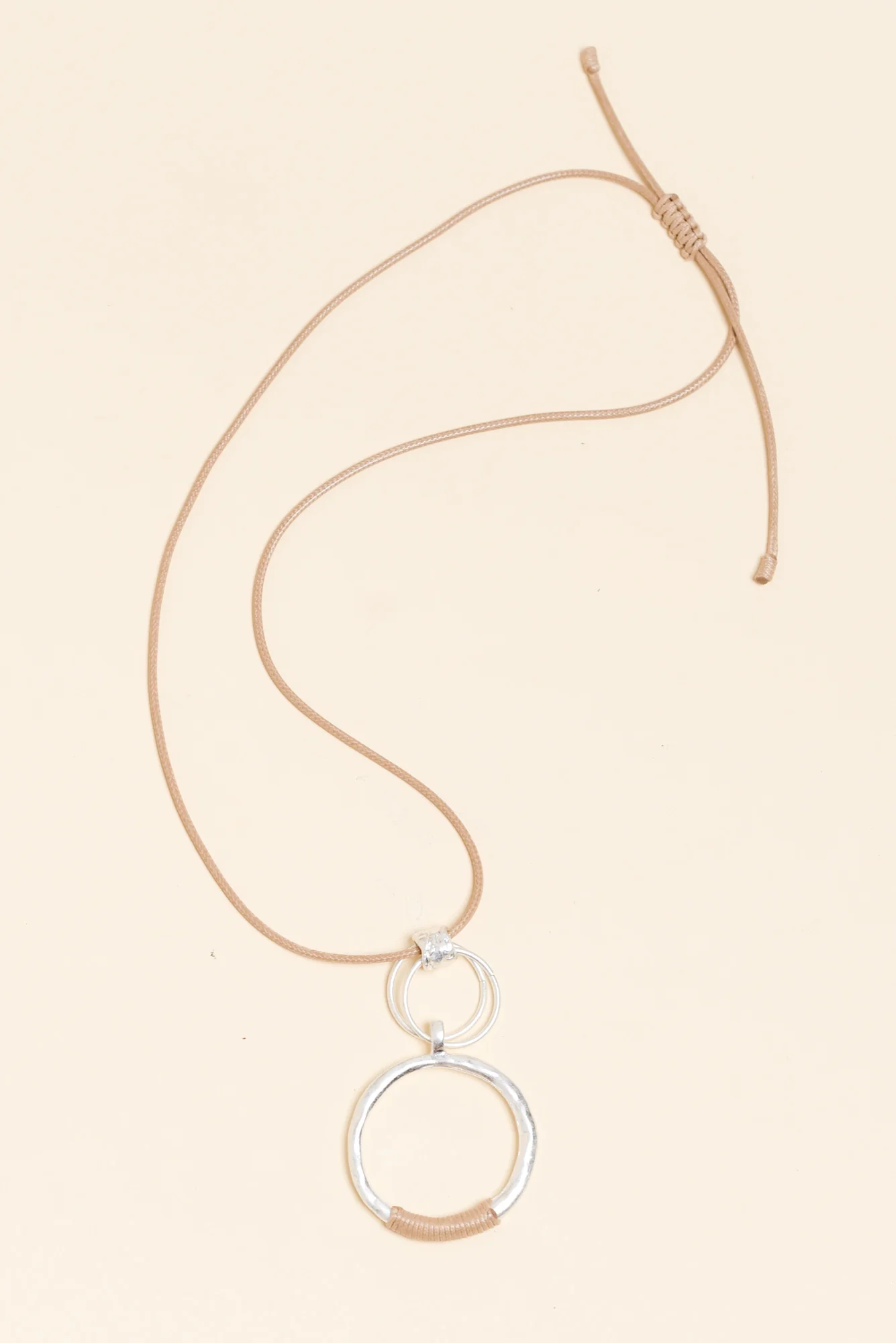 Palmina Silver Circle Pendant Necklace