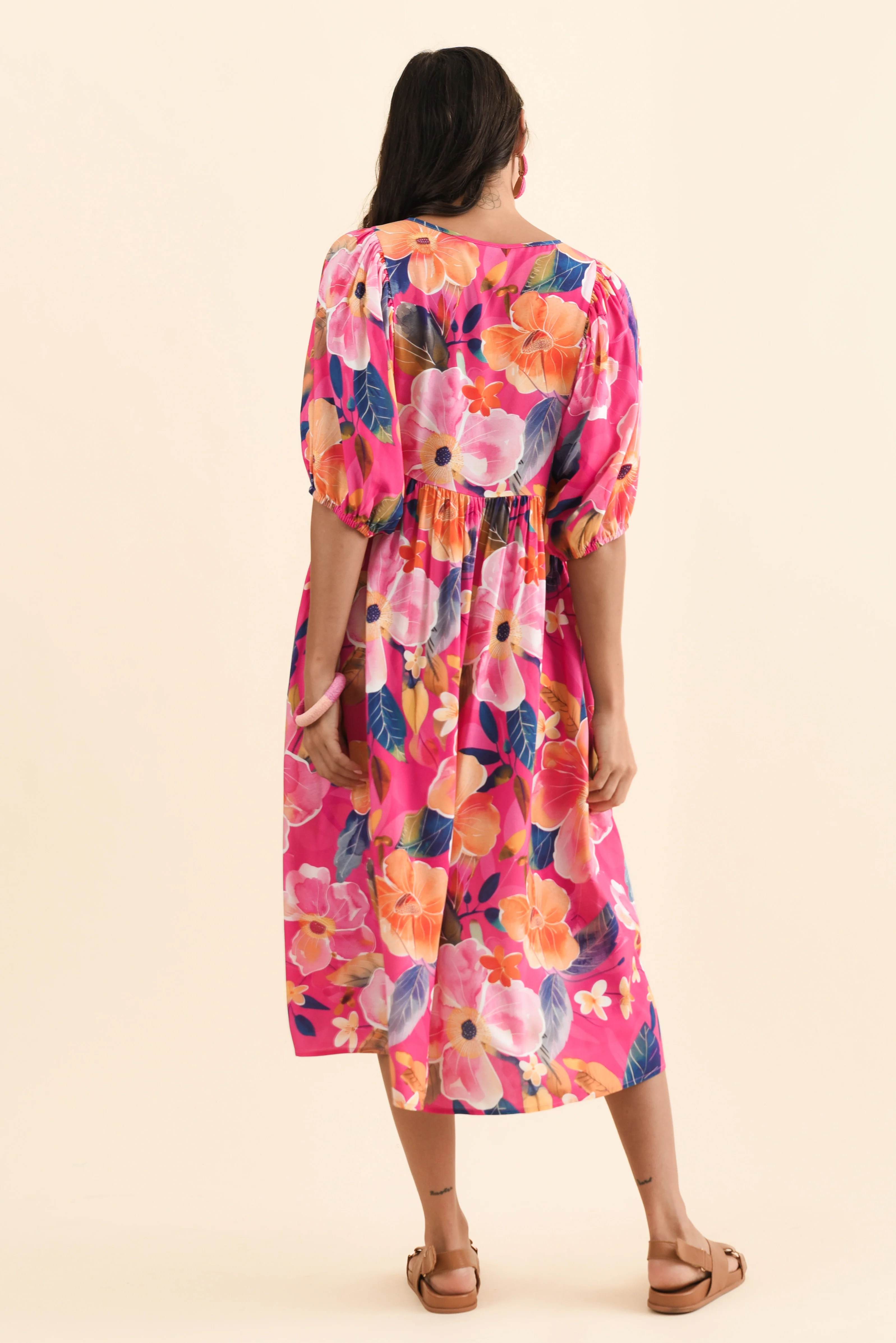 Pansy Pink Floral Pocket Dress - Image 5