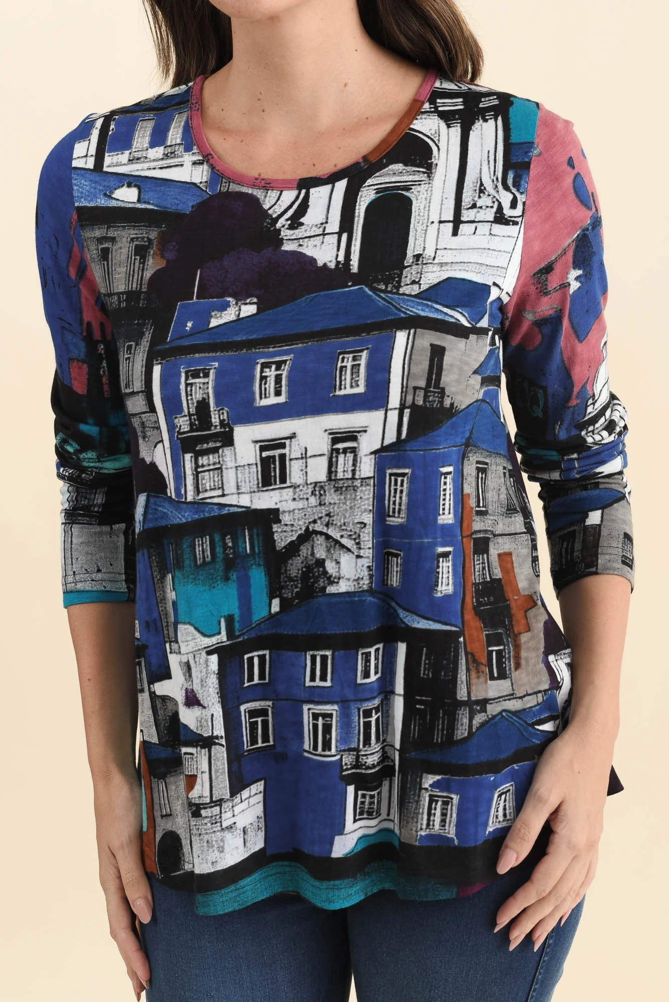 Pari Blue Porto Cotton Long Sleeve Tee - Image 5
