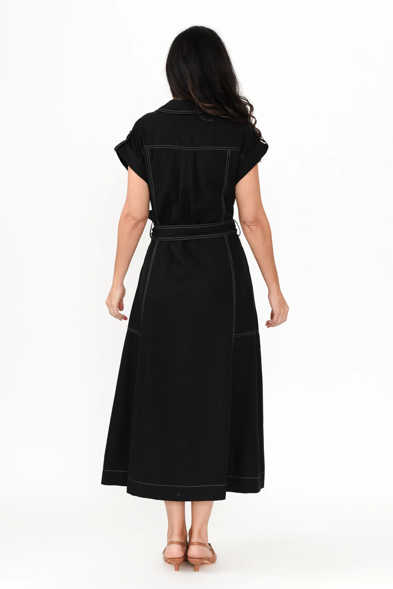 Patricia Black Cotton Blend Tie Dress - Image 5