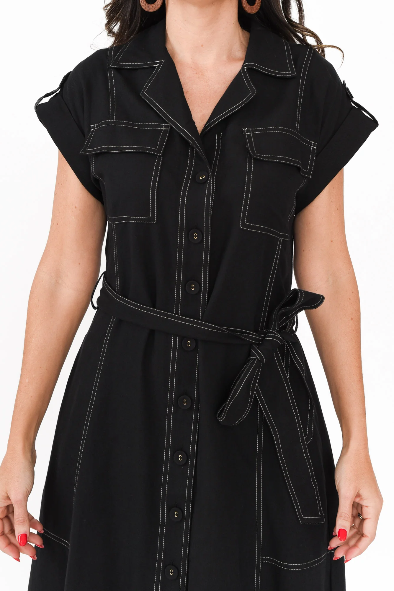 Patricia Black Cotton Blend Tie Dress - Image 6