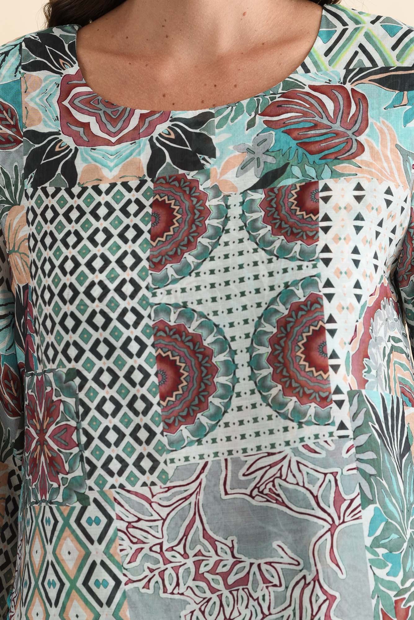 Phil Teal Leaf Layered Top - Image 5