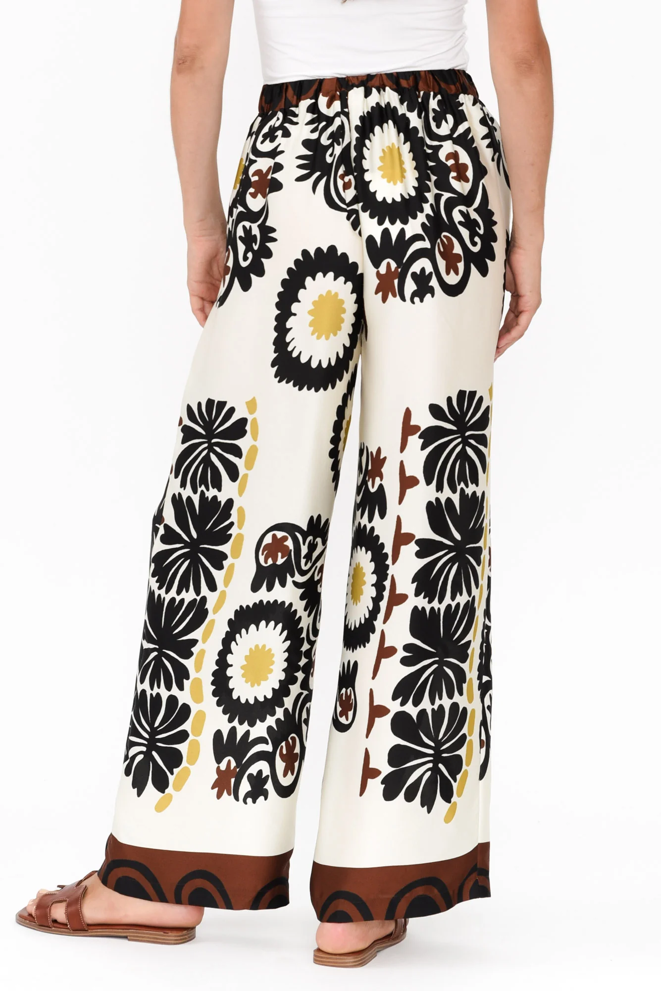 Plato Cream Abstract Wide Leg Pants - Image 5