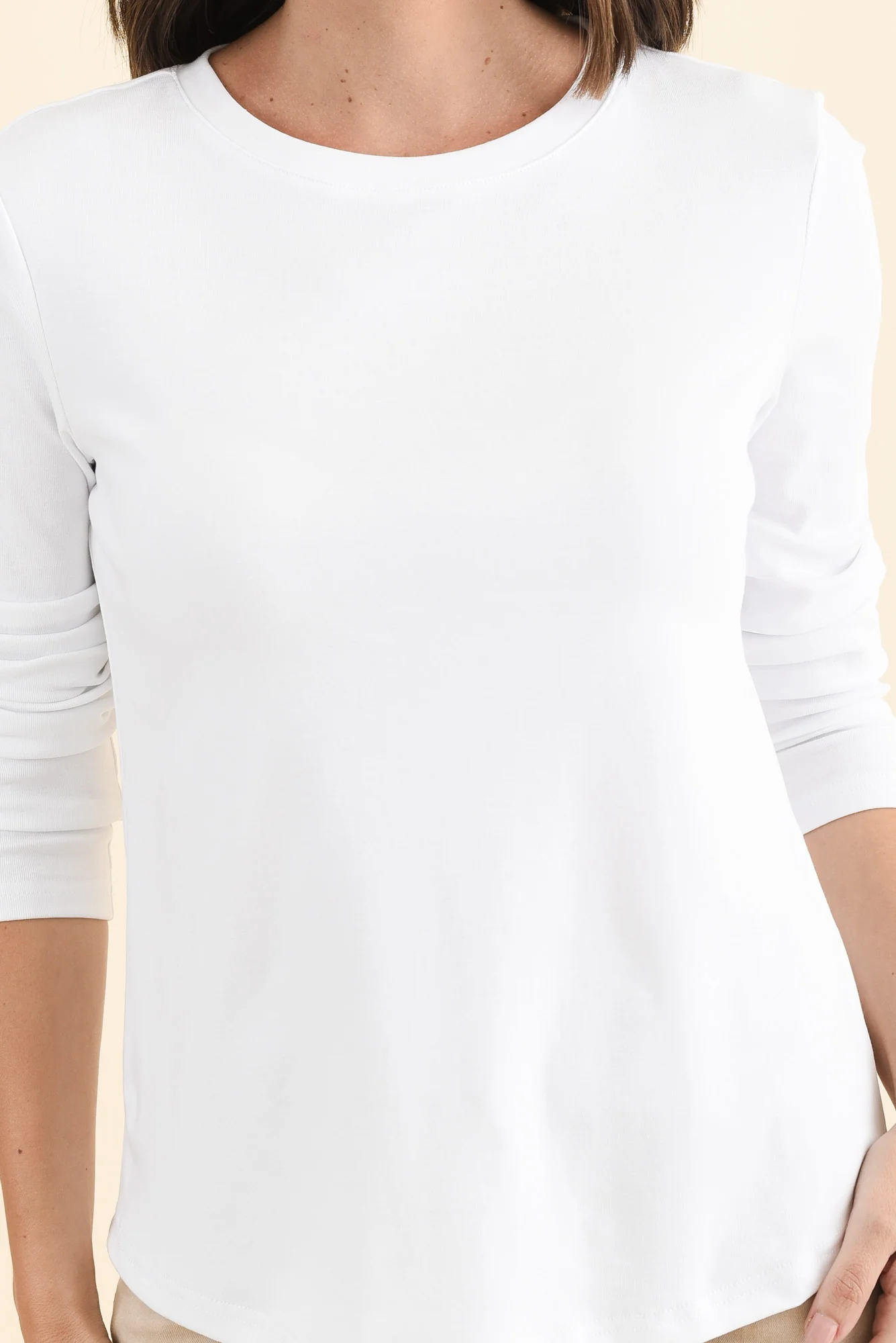 Porter White Cotton Long Sleeve Top - Image 5