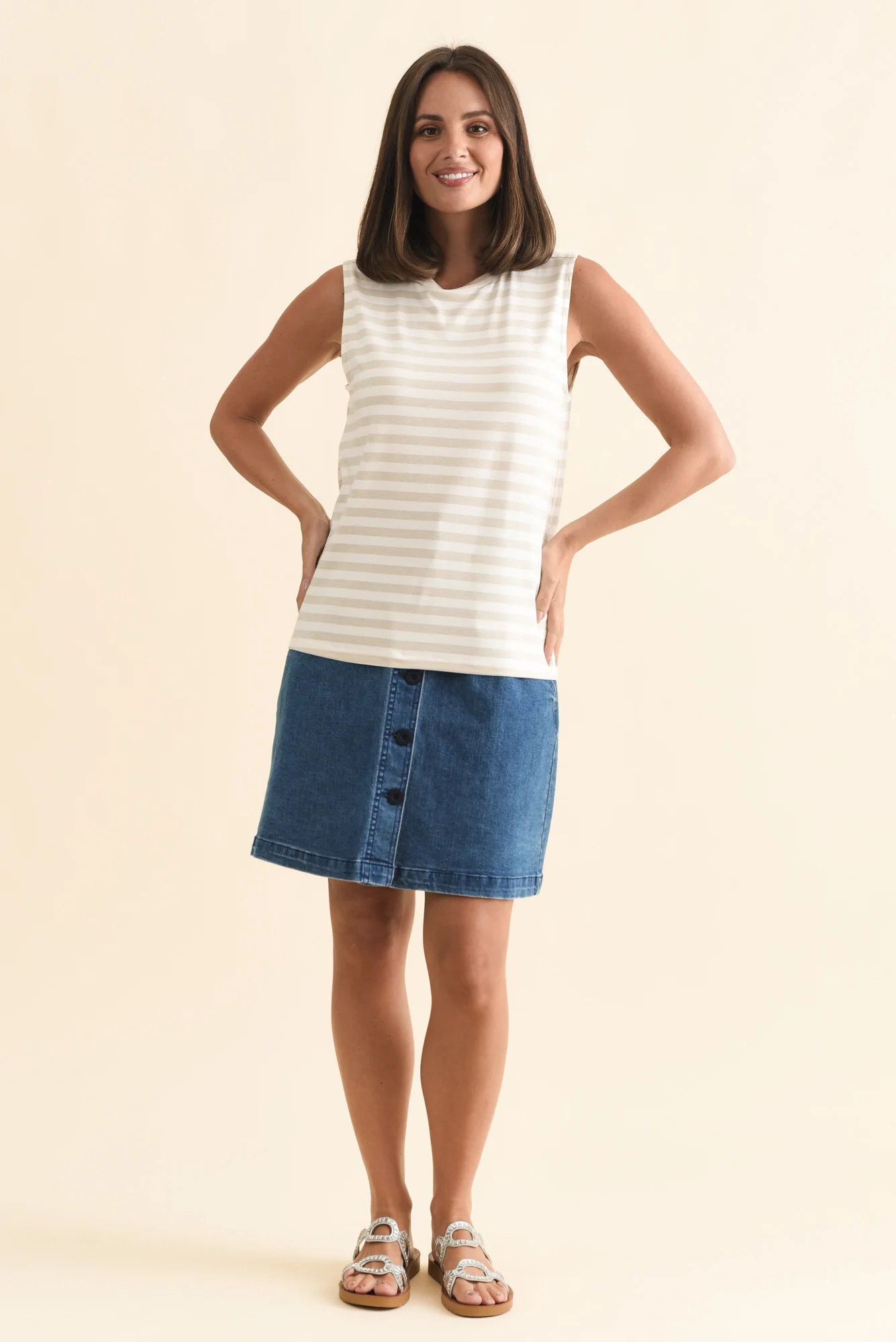 Positano Gold Stripe Tank - Image 6