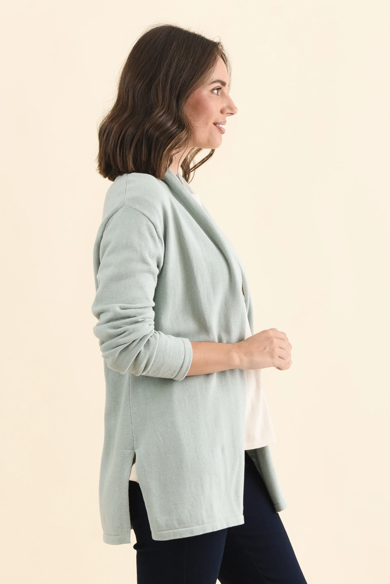 Primrose Mint Cotton Drape Cardigan - Image 4