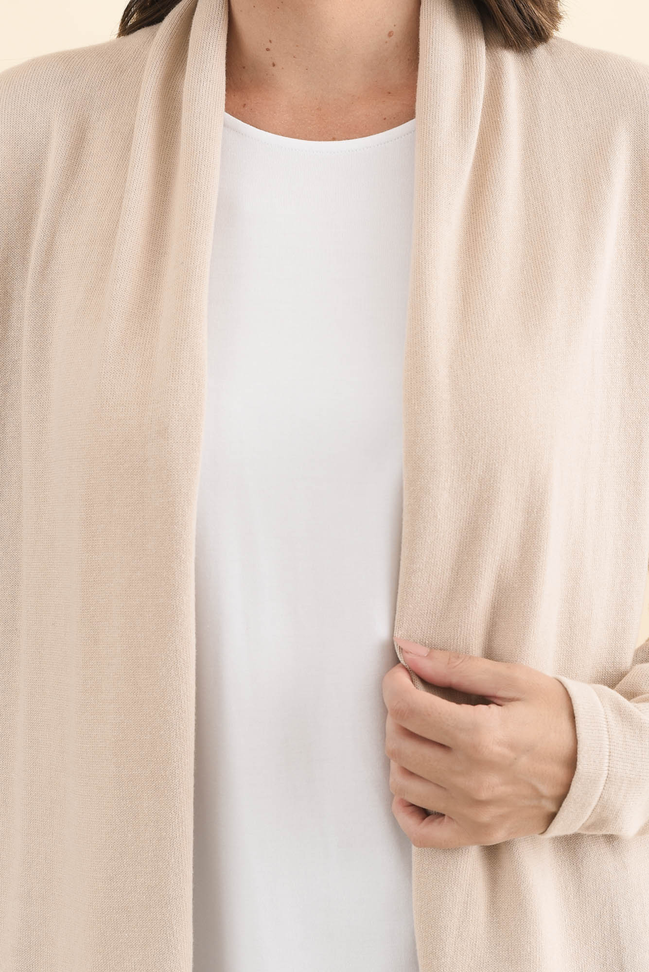 Primrose Natural Cotton Drape Cardigan - Image 6