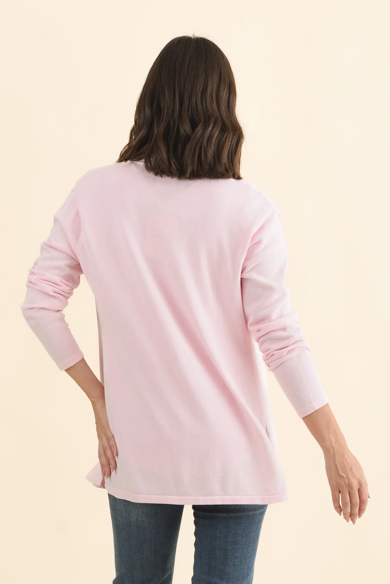 Primrose Pink Cotton Drape Cardigan - Image 5