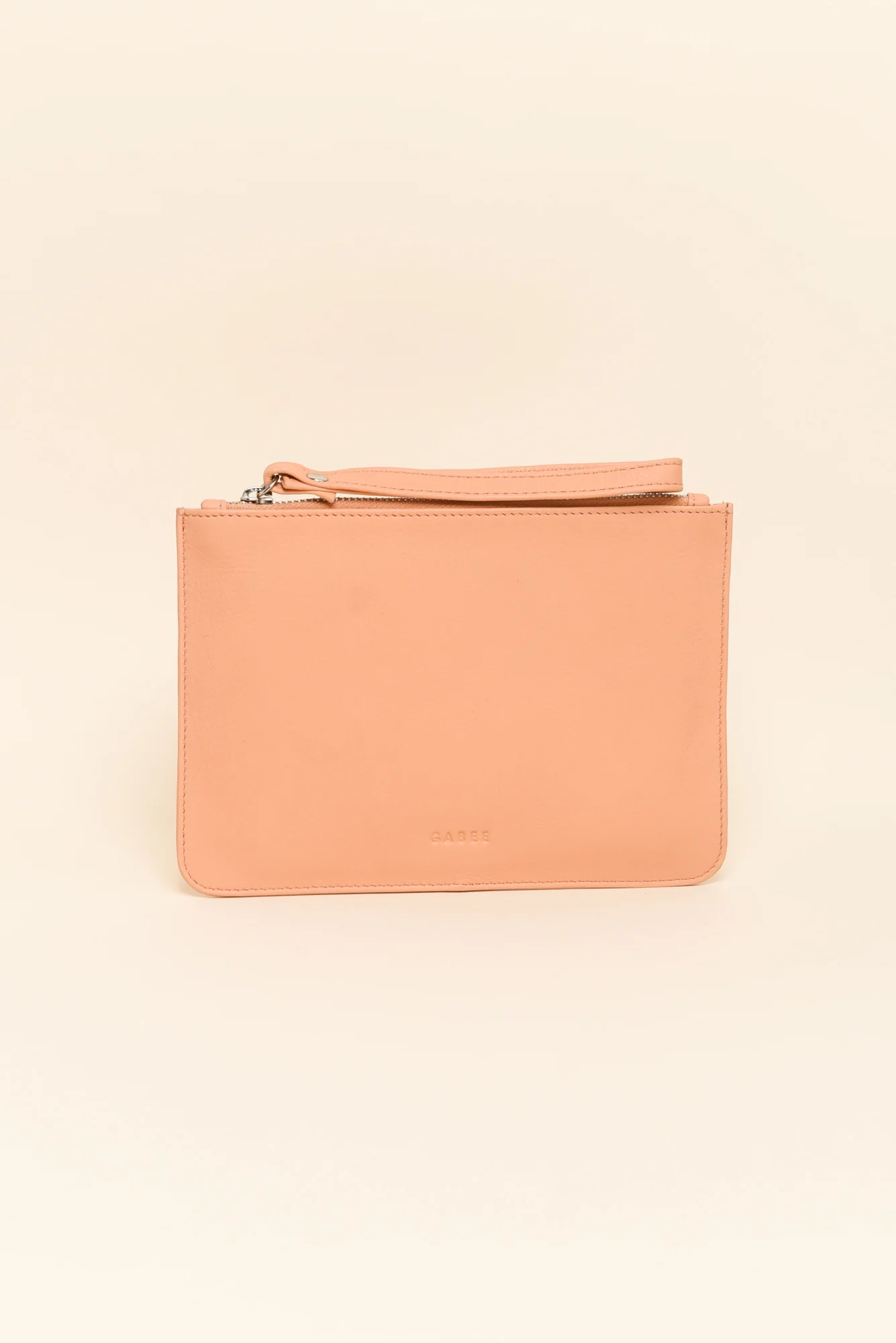 Queens Apricot Leather Clutch