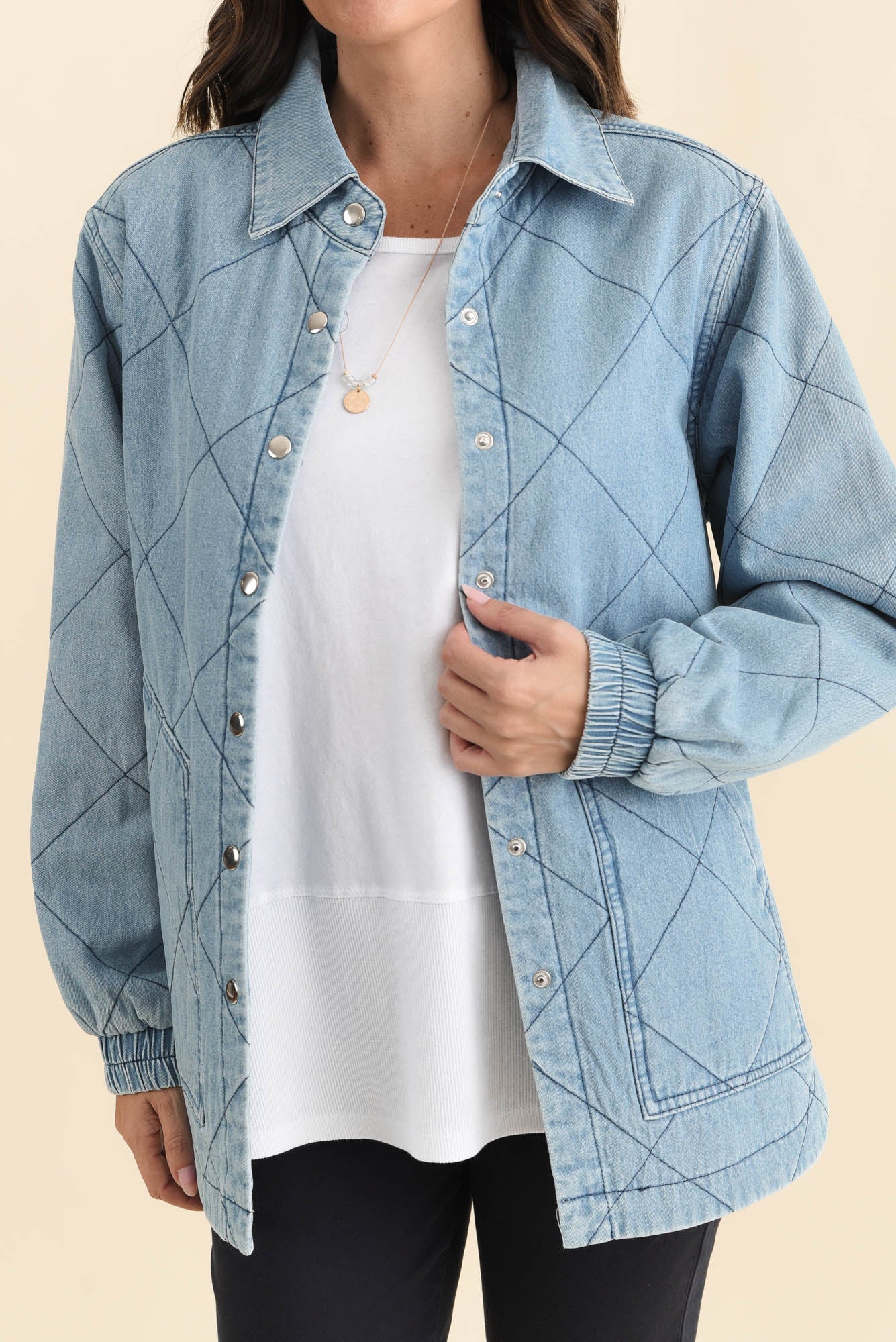 Quest Blue Quilted Jacket - Image 5