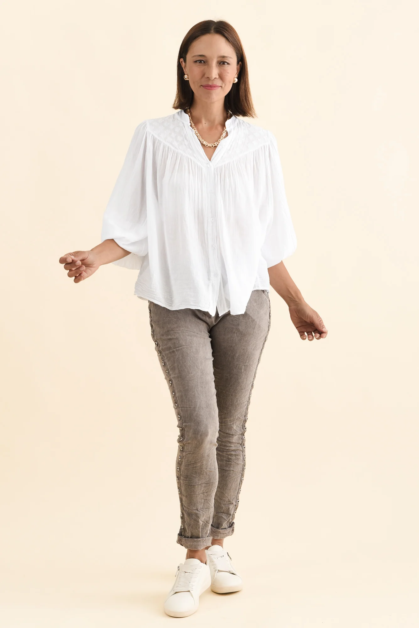Randy White Cotton Blouse - Image 2