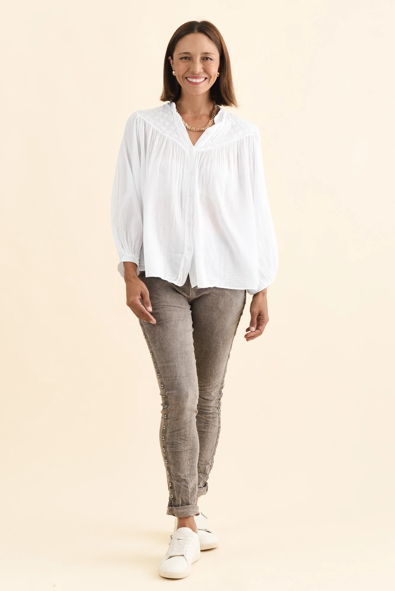 Randy White Cotton Blouse - Image 6