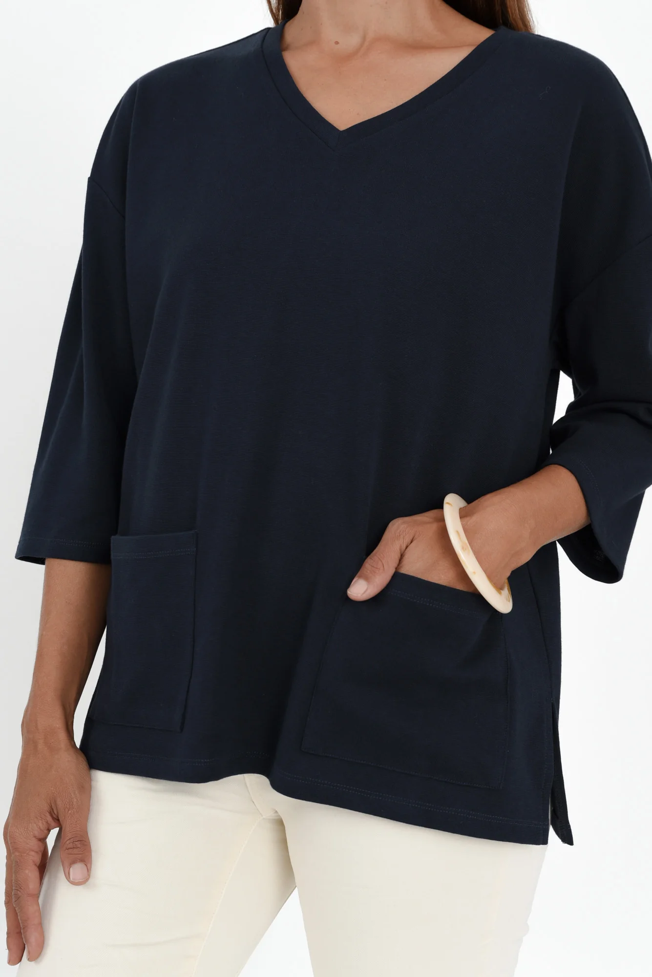 Raven Navy Cotton Pocket Tee - Image 5