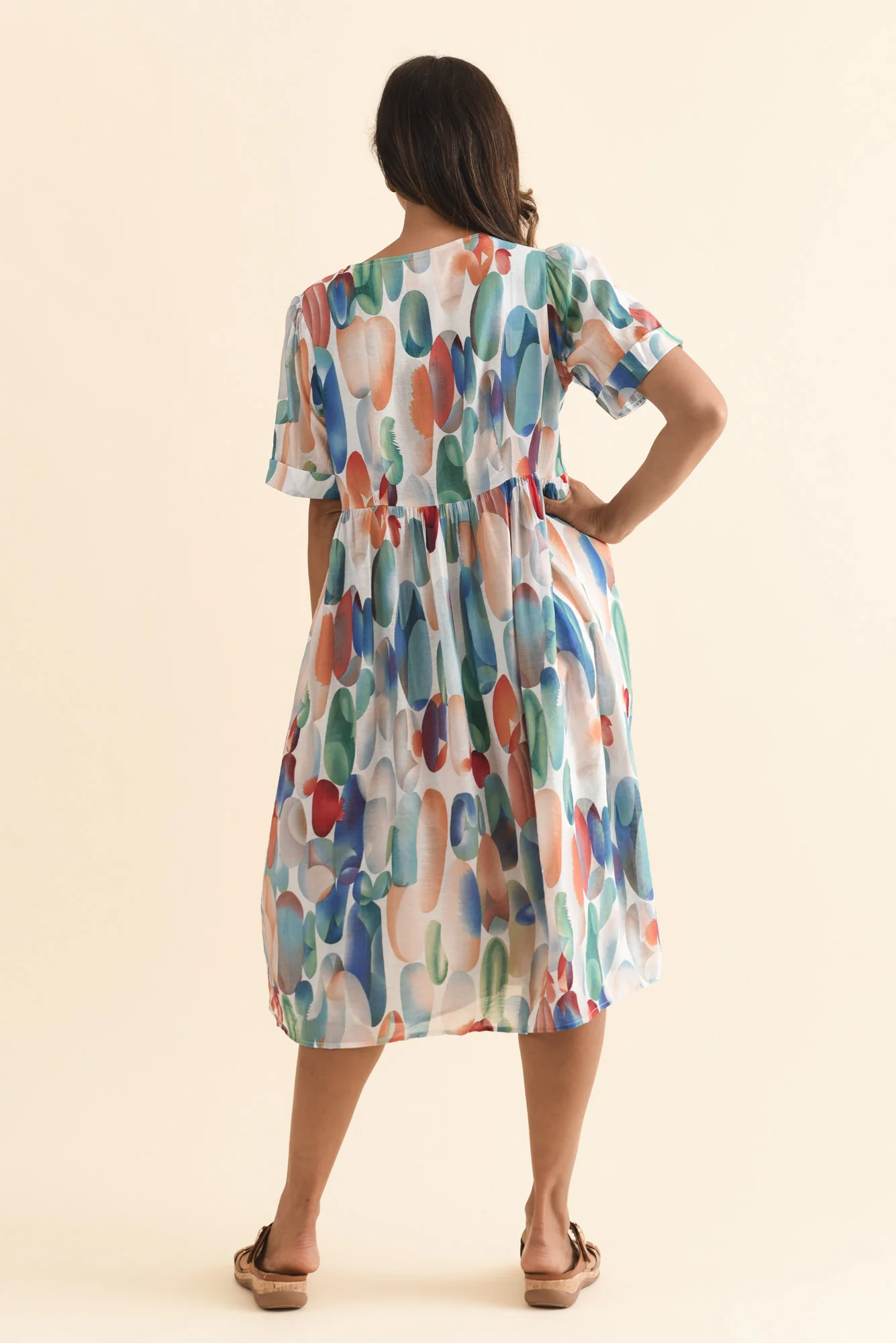Rayna Blue Abstract Button Dress - Image 6