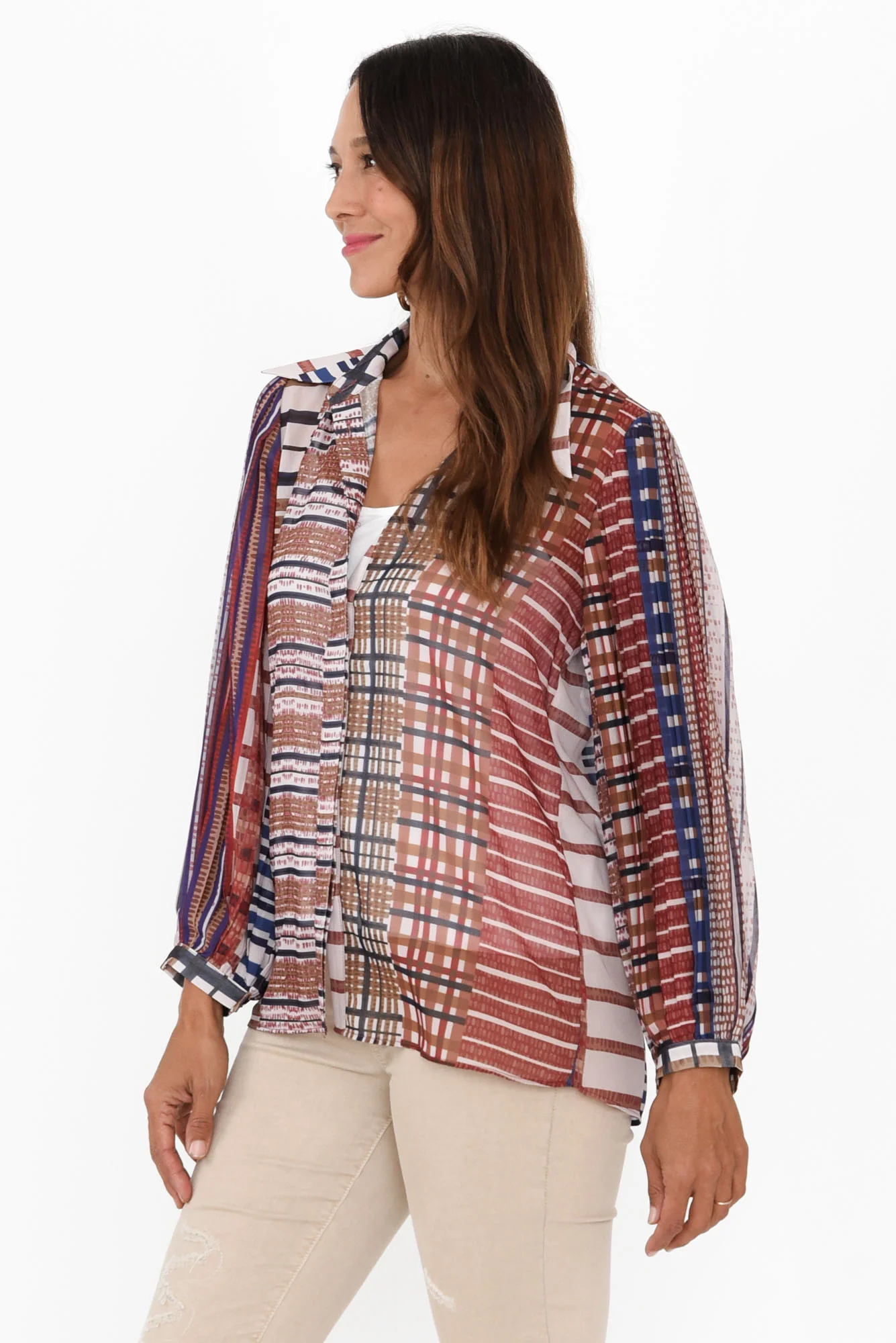 Rays Blue Check Collared Shirt - Image 3