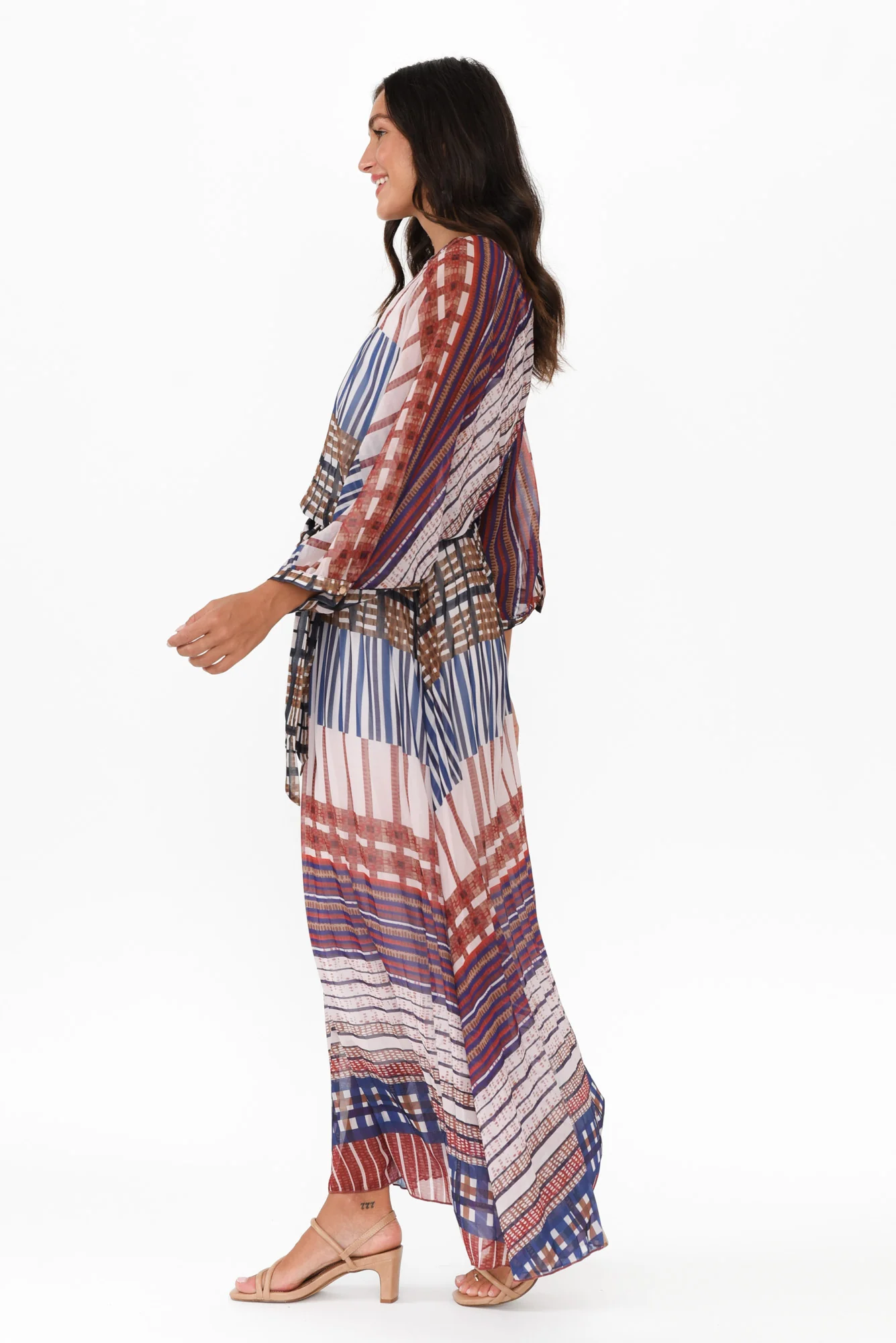 Rays Blue Check Tie Dress - Image 3