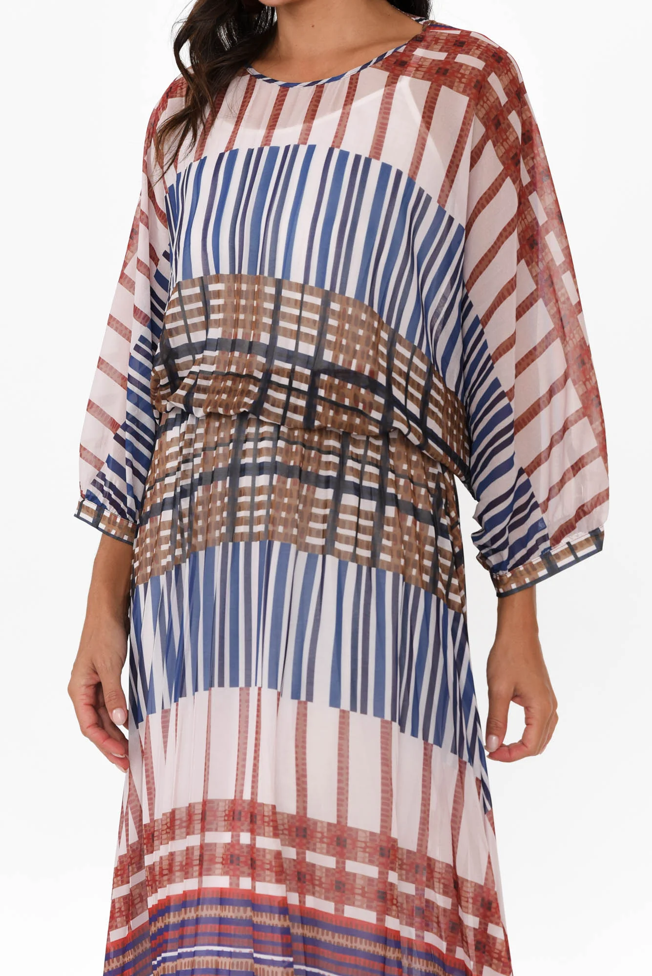 Rays Blue Check Tie Dress - Image 5