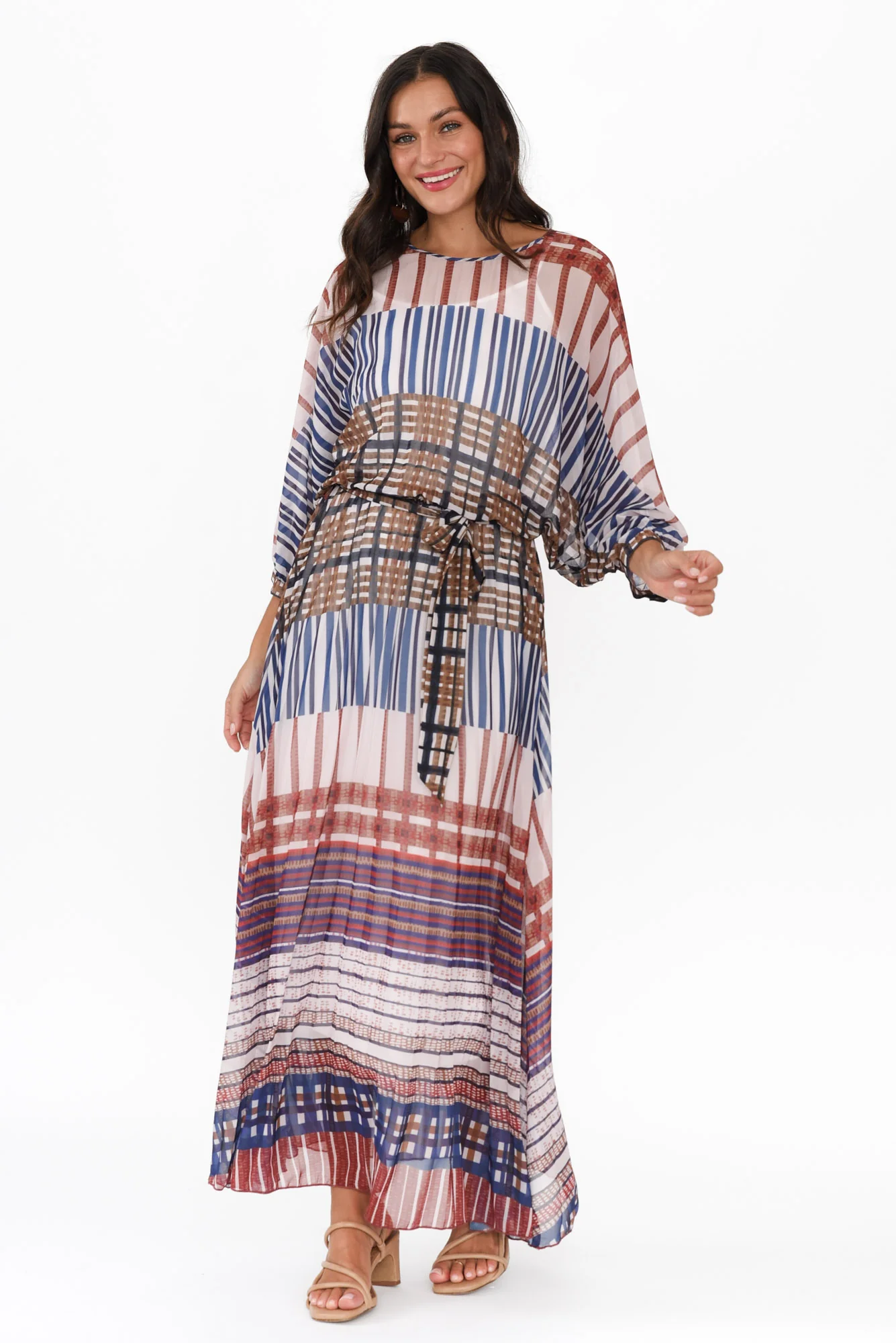 Rays Blue Check Tie Dress - Image 6