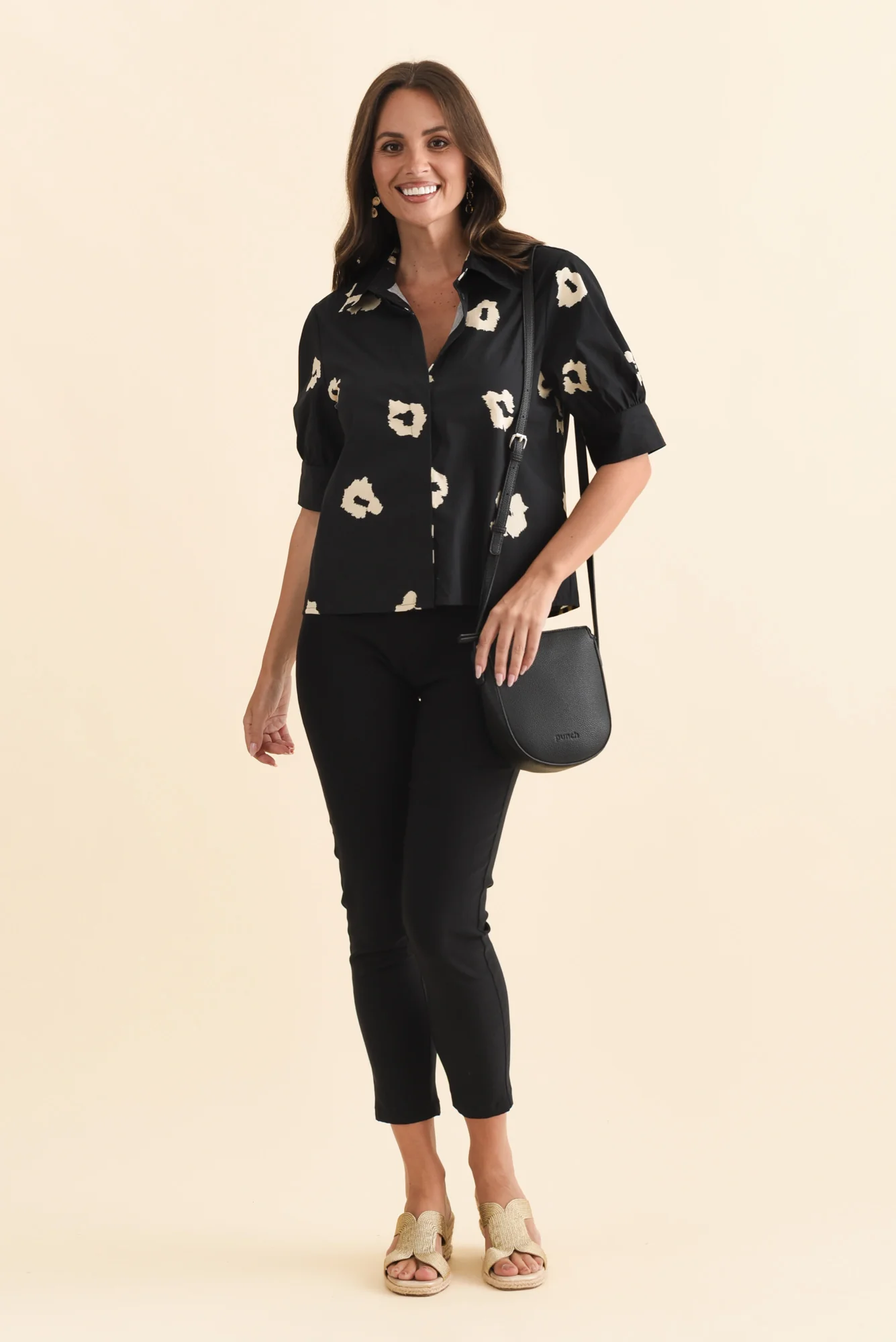 Reagan Black Leopard Cotton Shirt - Image 2