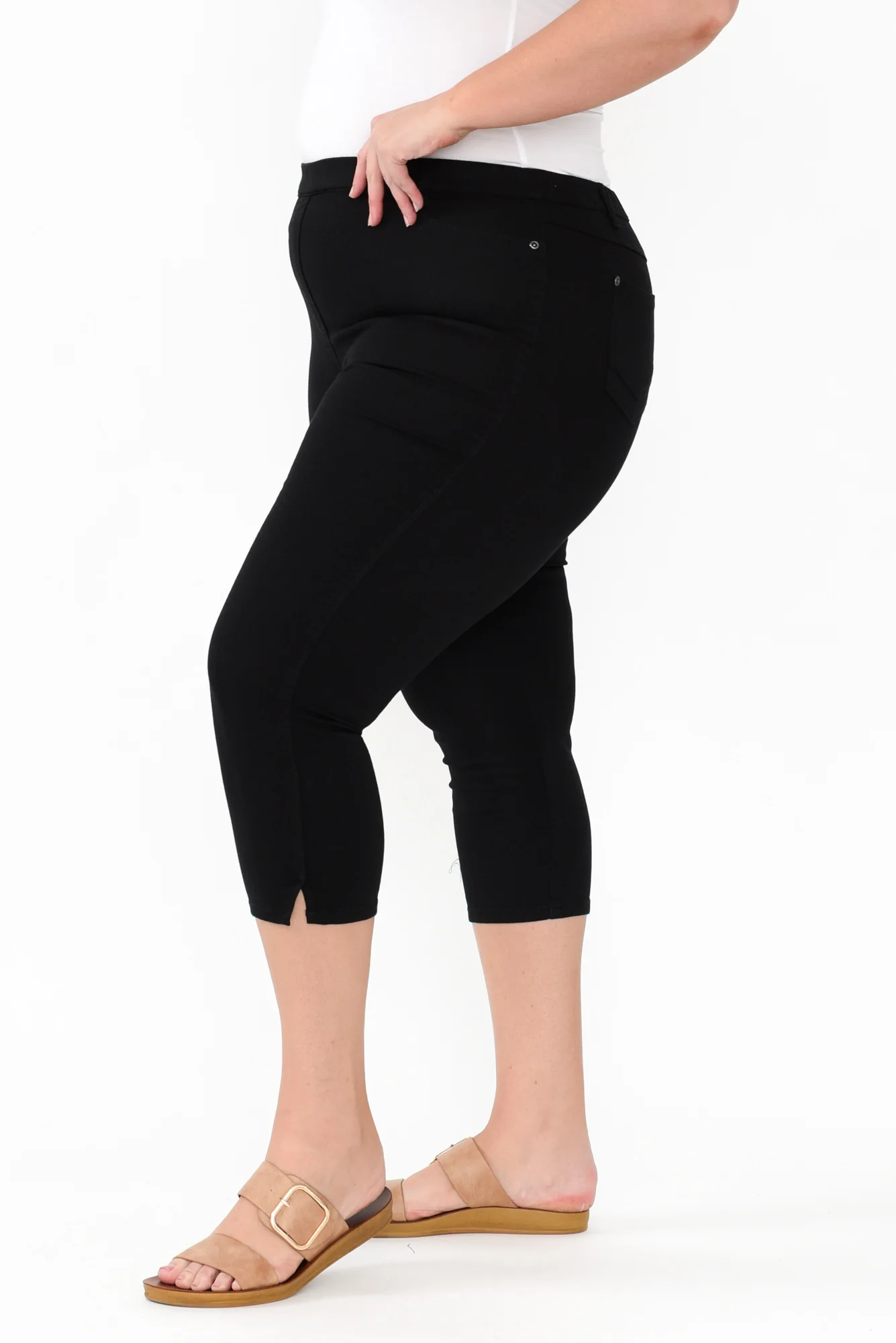 Reed Black Stretch Cotton Capri Pants - Image 9