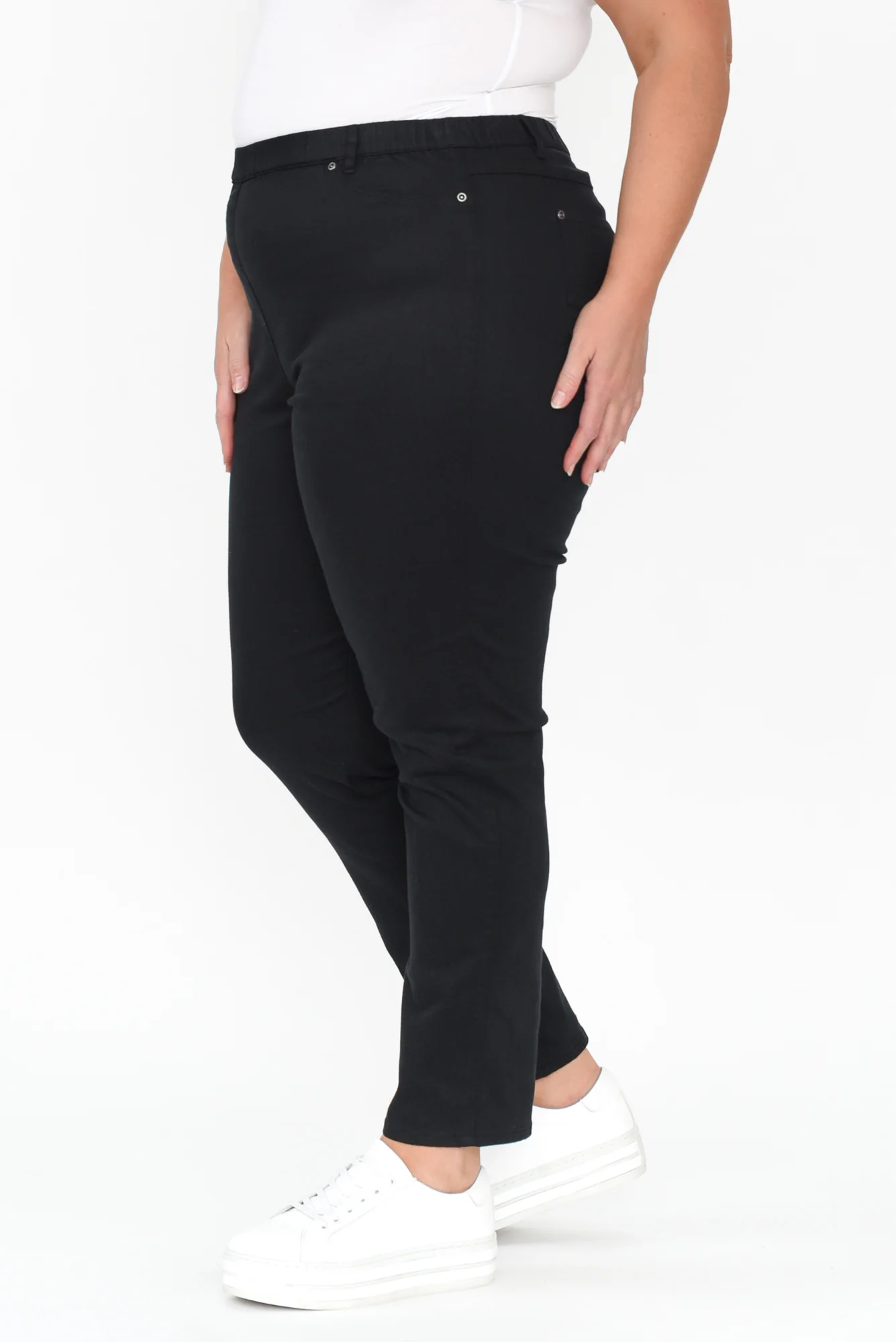Reed Black Stretch Cotton Pants - Image 10