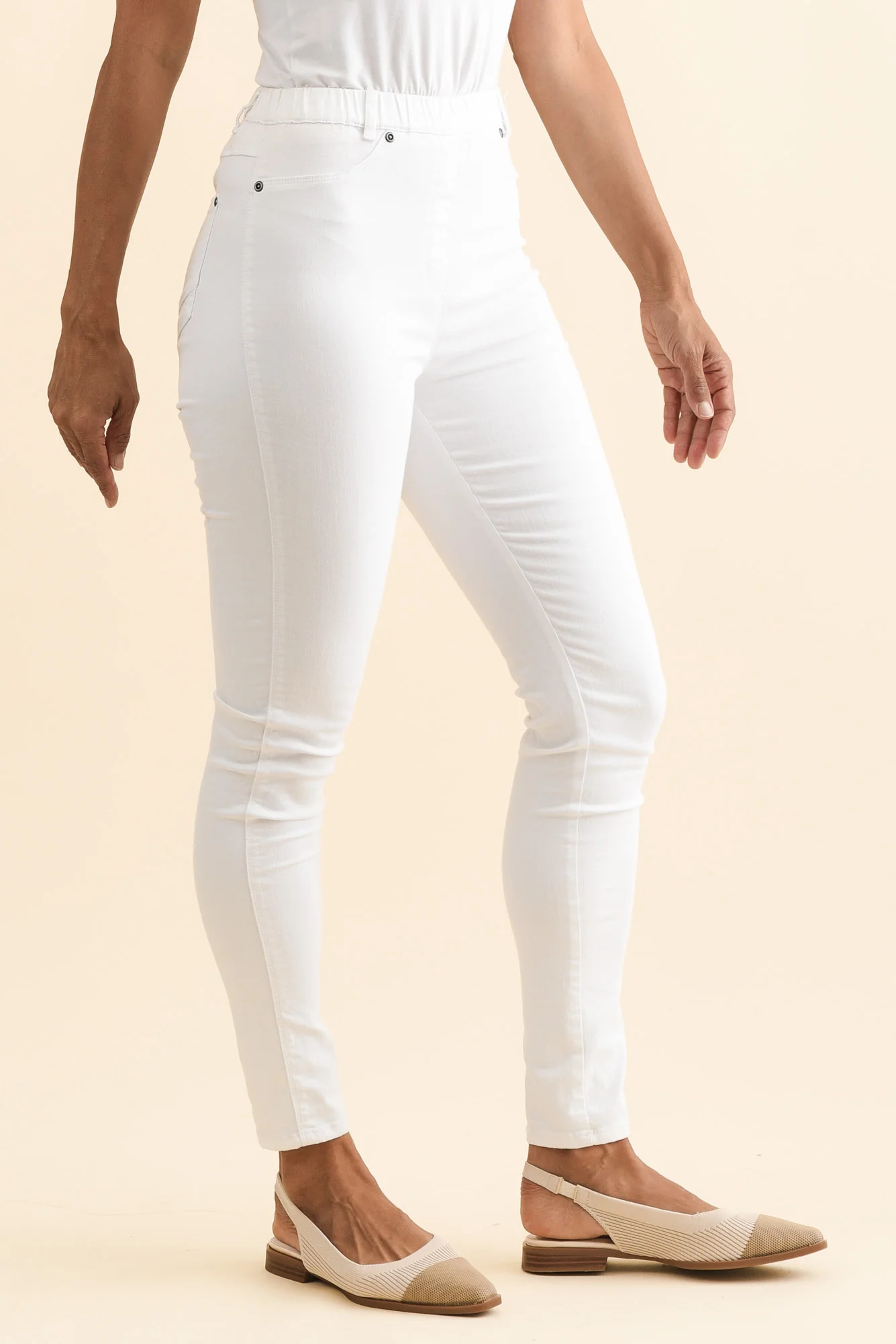 Reed White Stretch Cotton Pants - Image 4