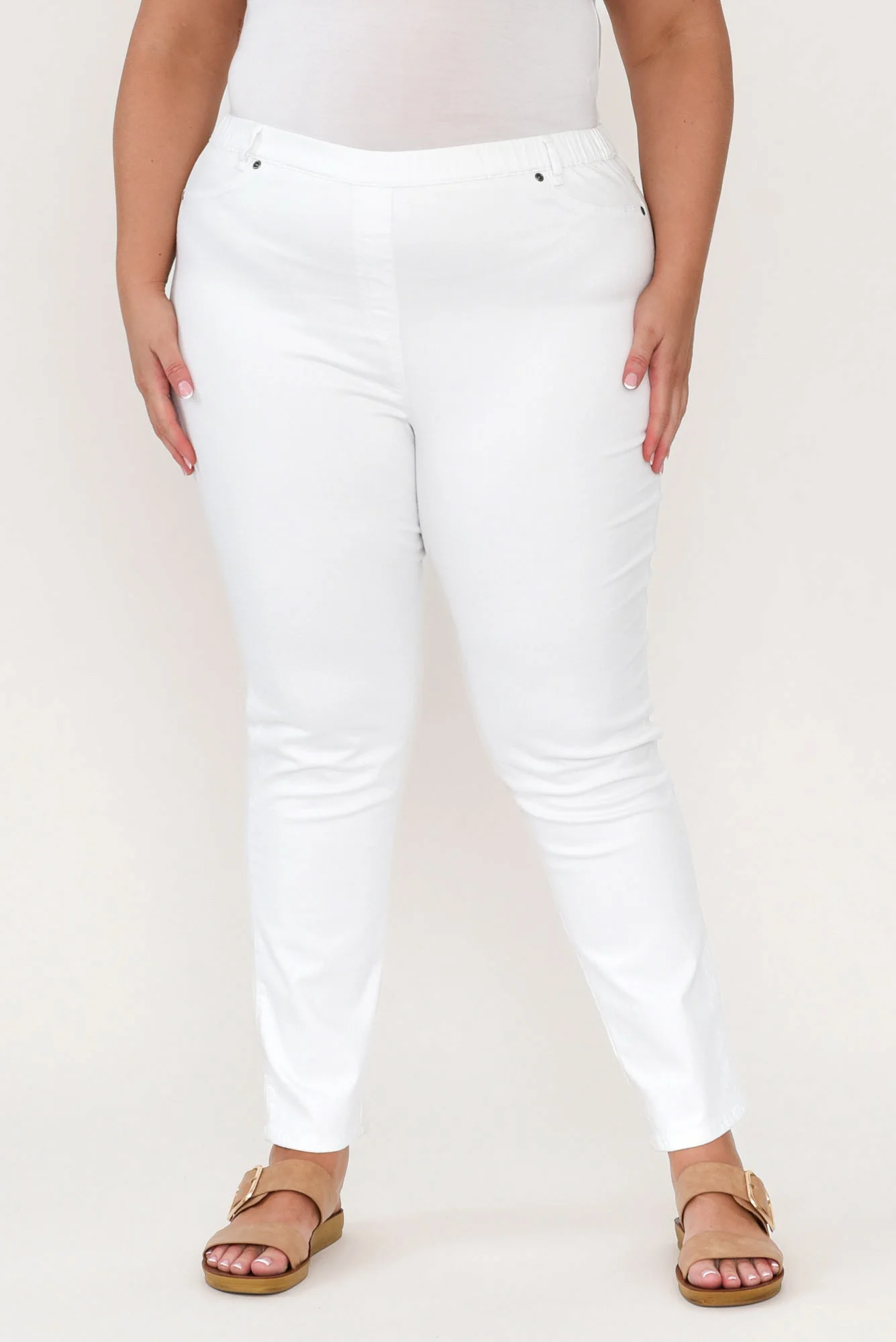 Reed White Stretch Cotton Pants - Image 9