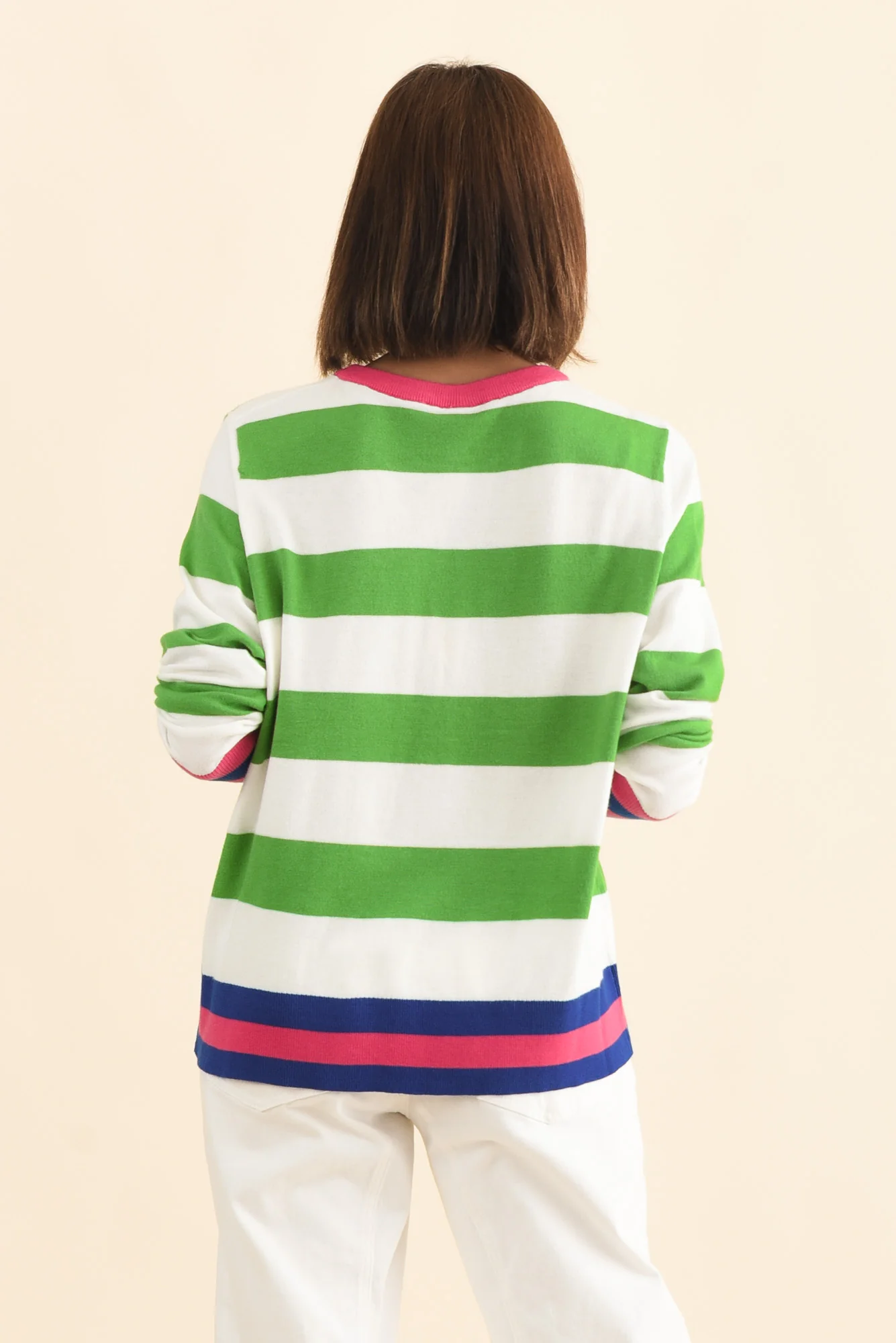 Reggie Green Stripe Long Sleeve Knit Top - Image 5