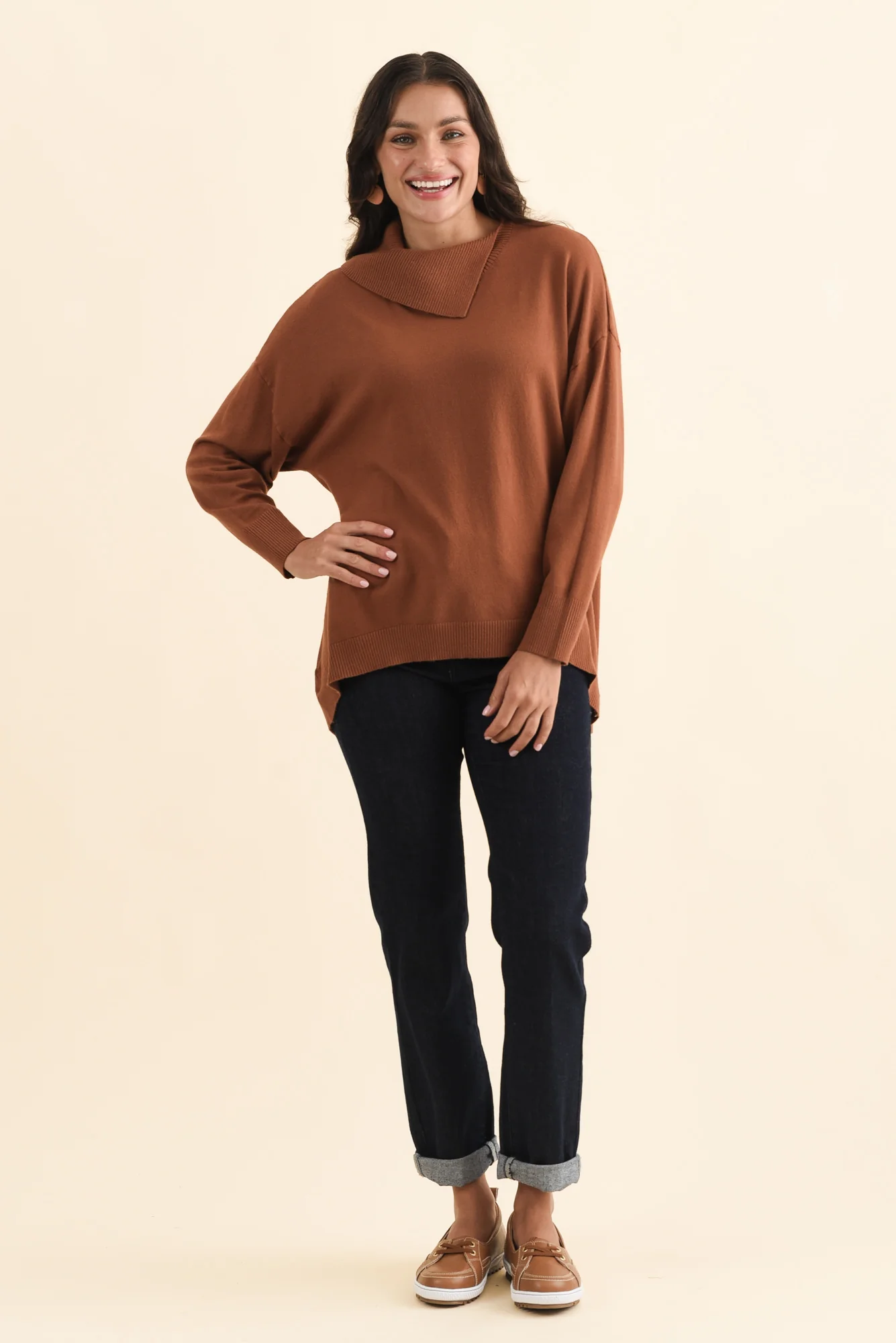 Renfrey Chocolate Knit Jumper - Image 6