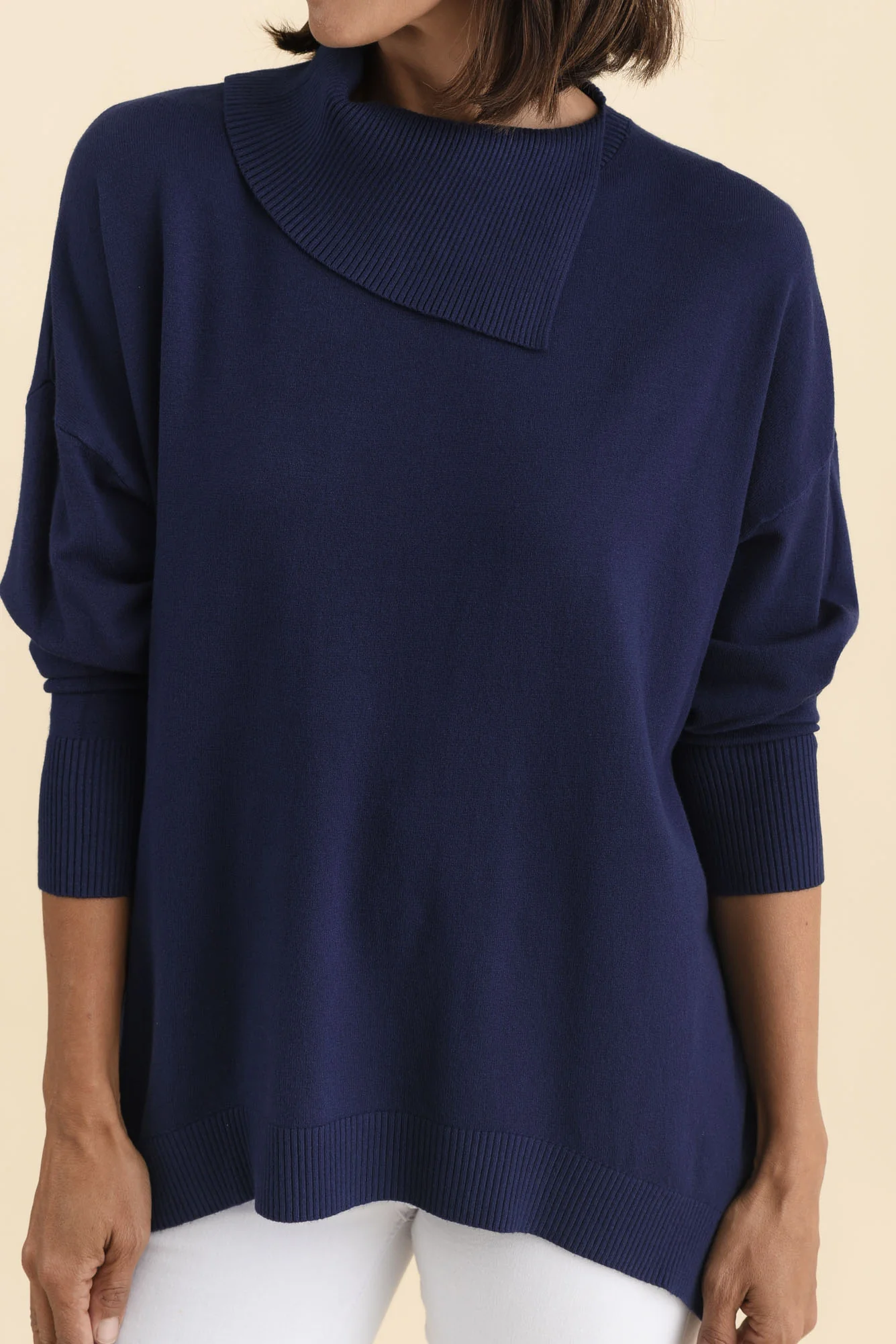 Renfrey Navy Knit Jumper - Image 5