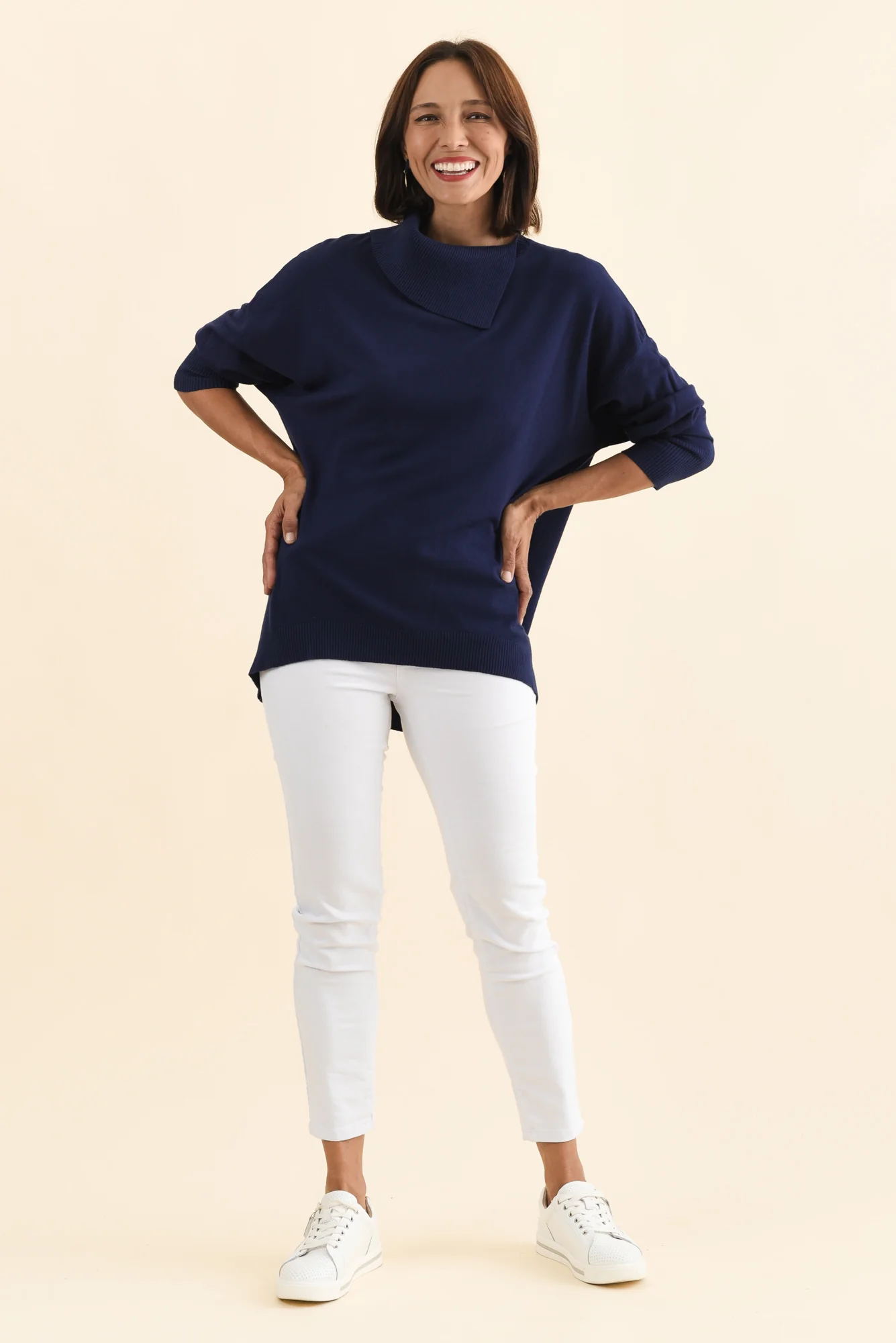Renfrey Navy Knit Jumper - Image 6