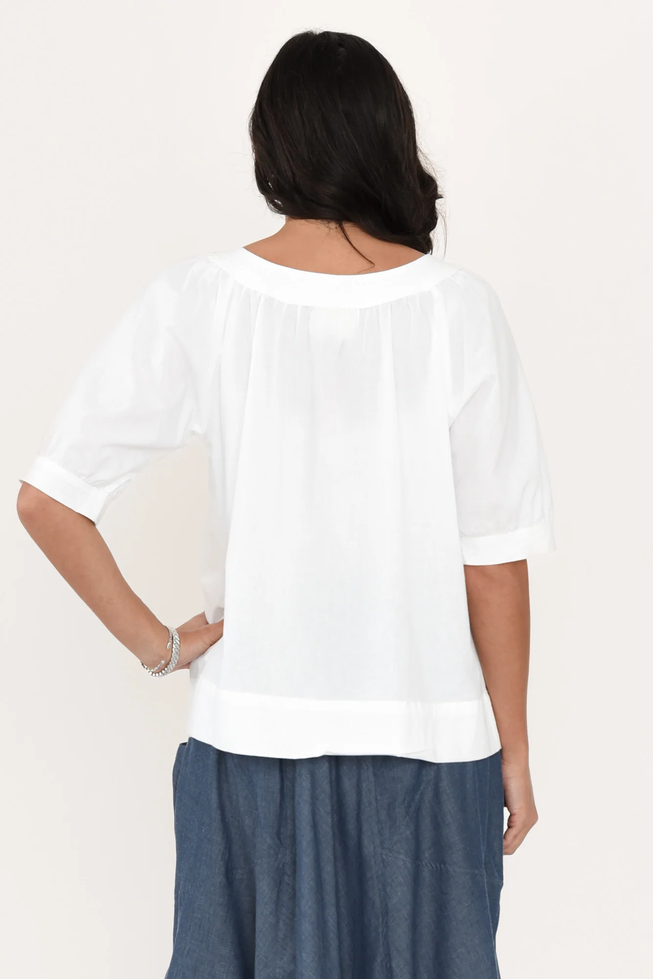 Rhea White Cotton Top - Image 5