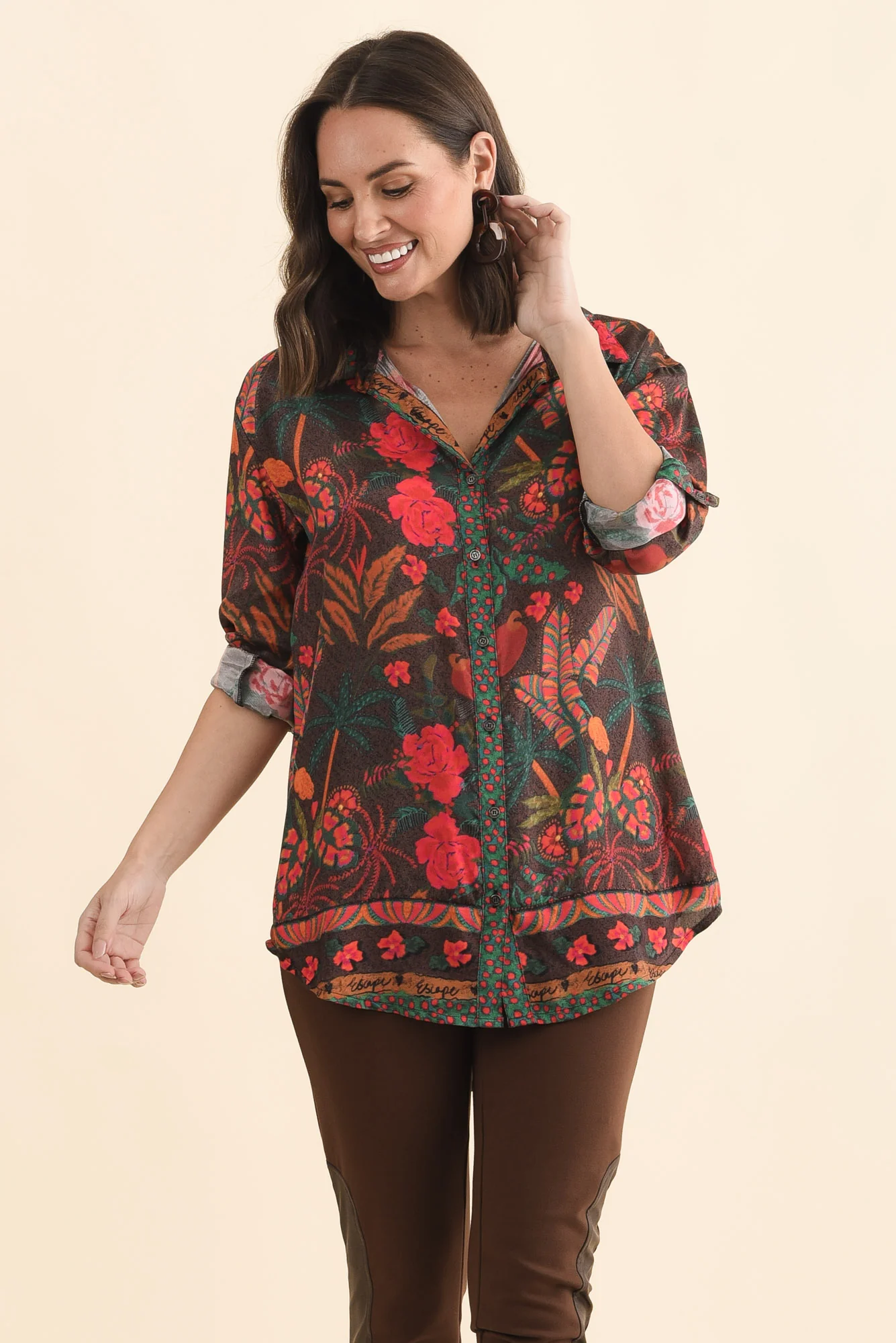 Ricky Red Jungle Button Shirt