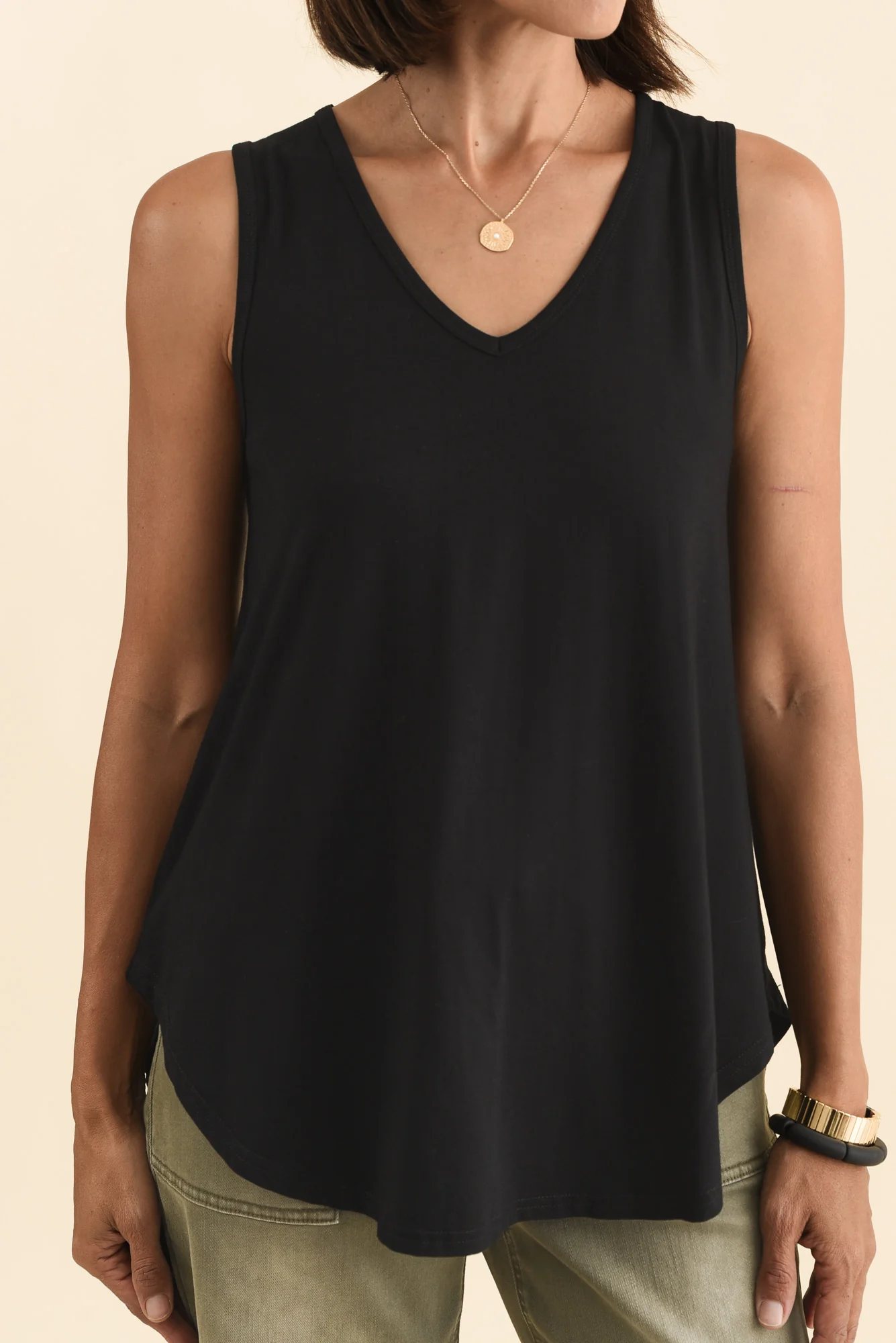 Rihanna Black Bamboo Tank - Image 6