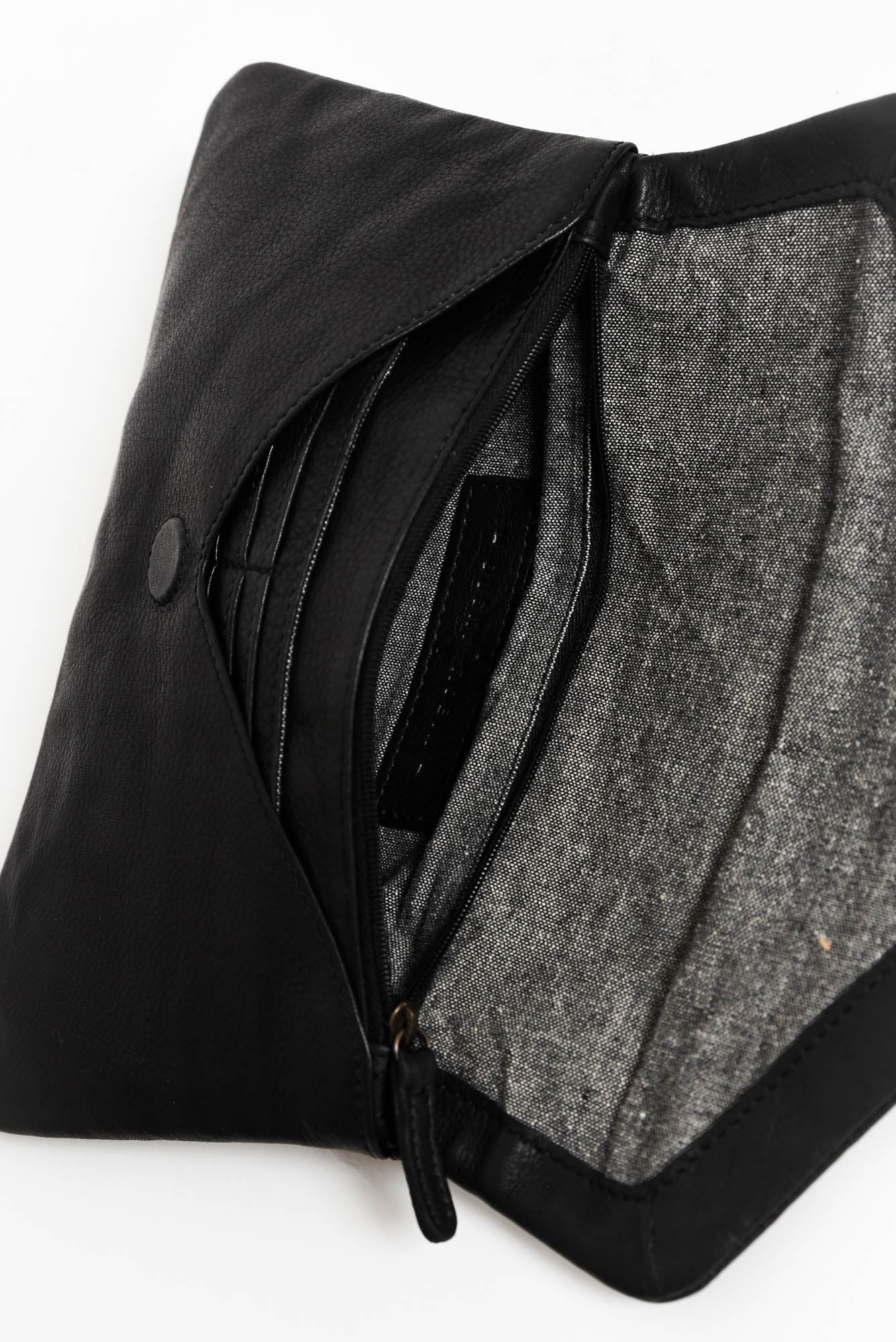 Riley Black Leather Clutch - Image 2