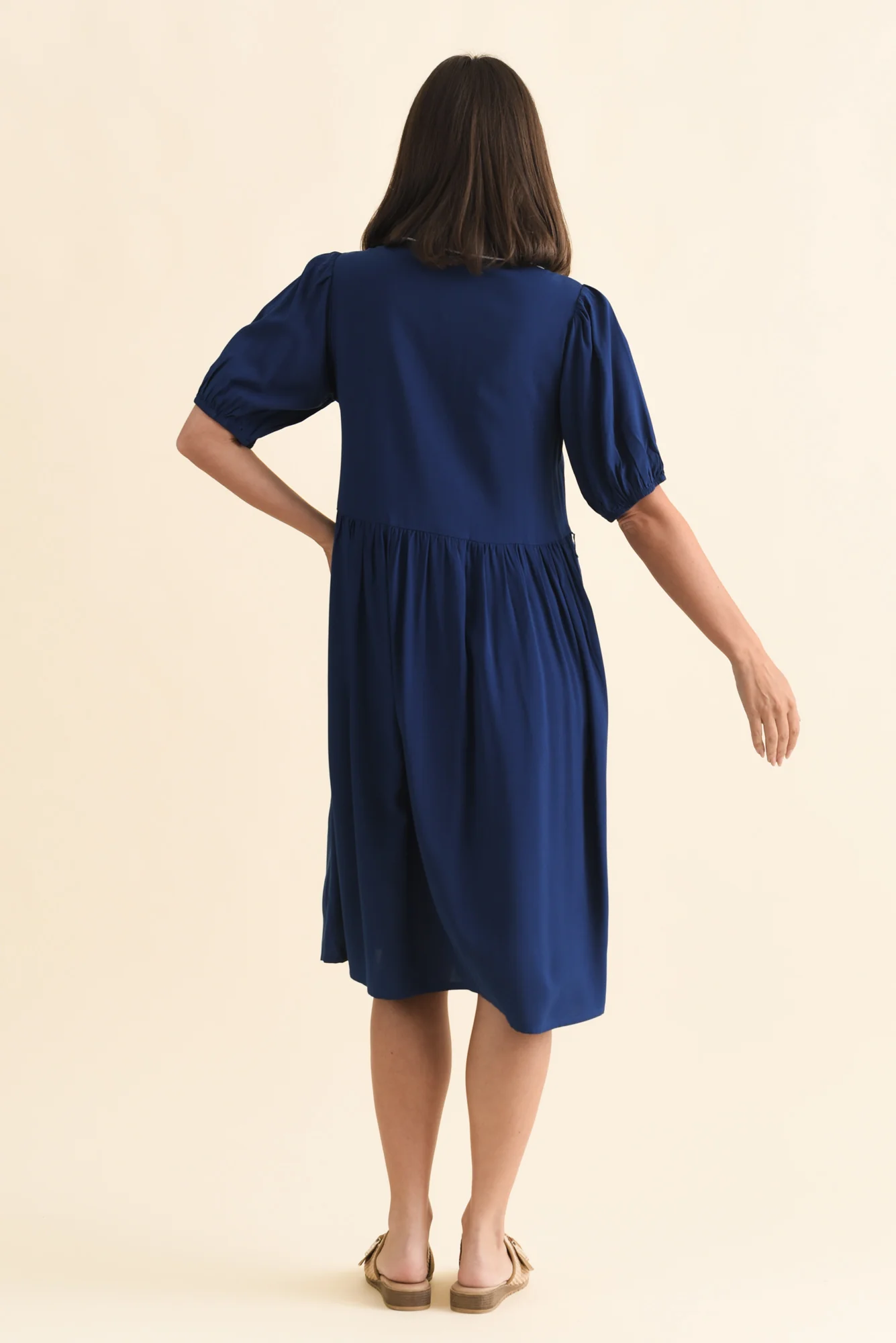 Rio Reef Navy Contrast Shirt Dress - Image 4