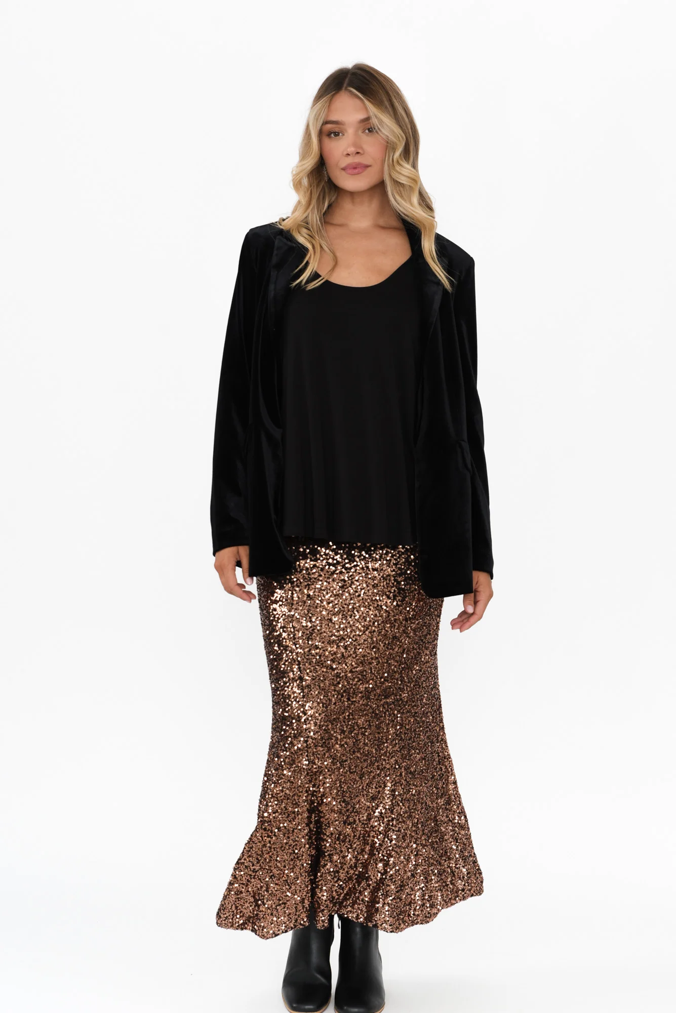 Ritz Bronze Sequin Skirt - Image 3