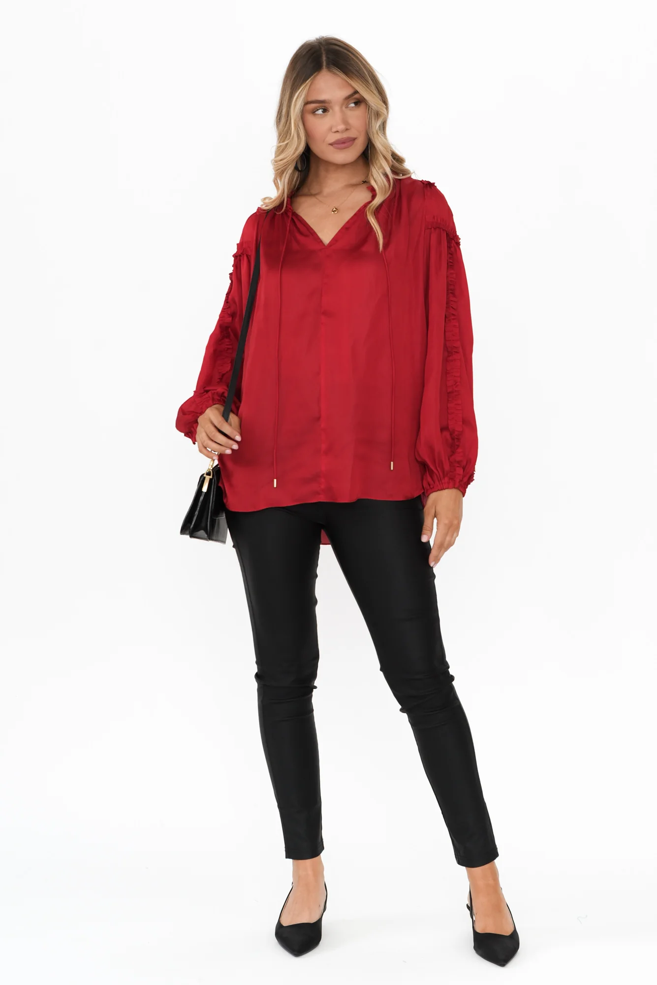 Ritz Cherry V Neck Blouse - Image 3