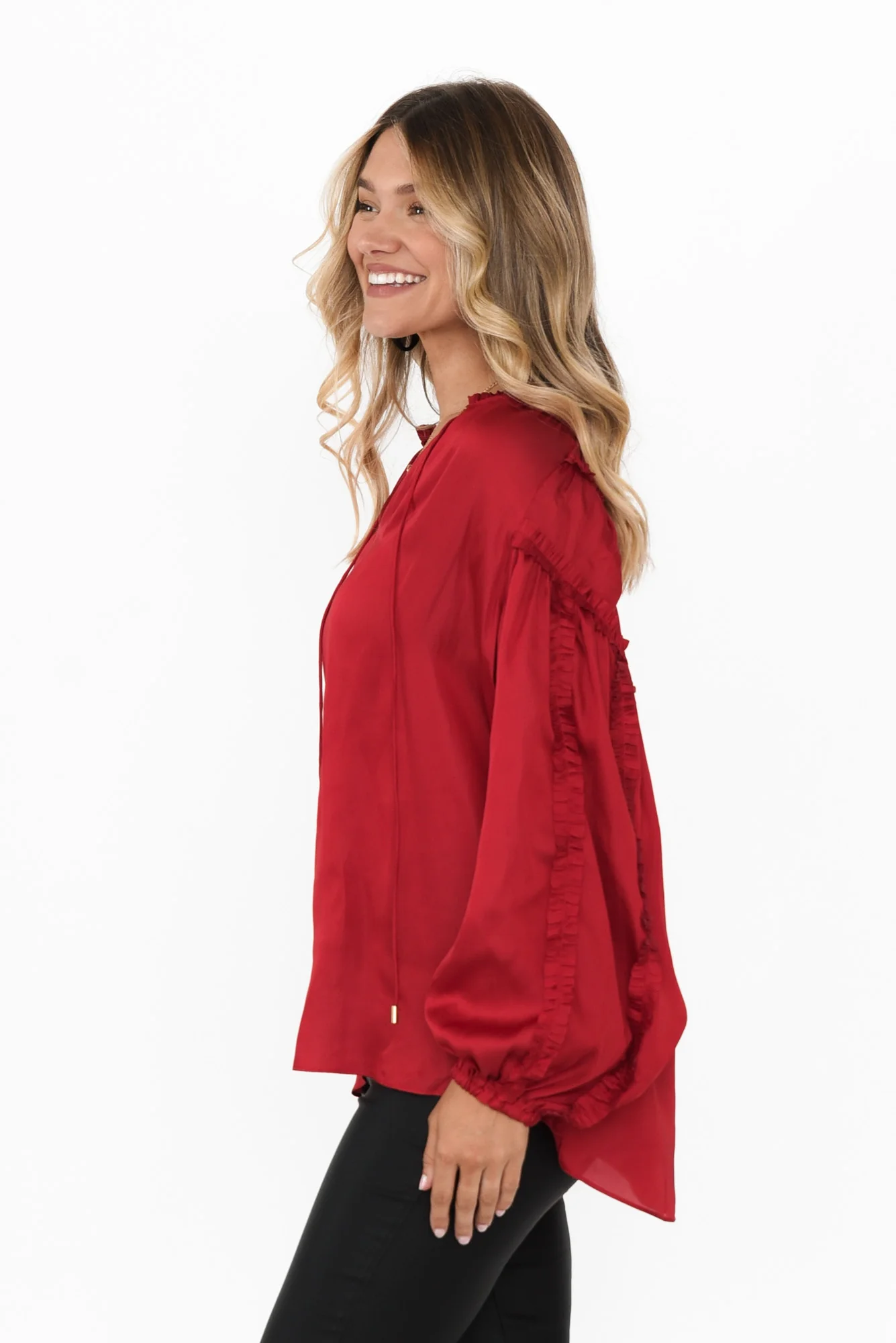 Ritz Cherry V Neck Blouse - Image 4