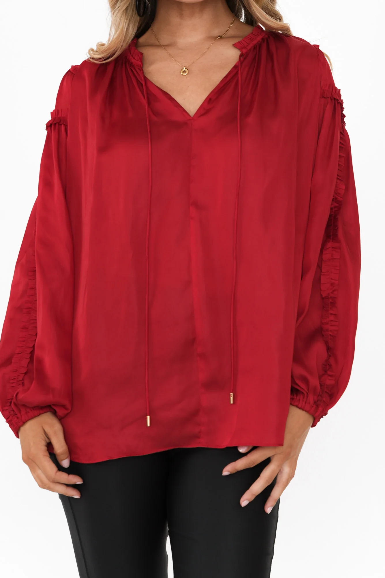 Ritz Cherry V Neck Blouse - Image 6