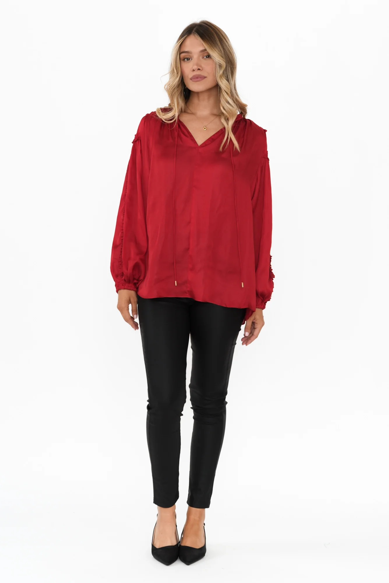 Ritz Cherry V Neck Blouse - Image 7