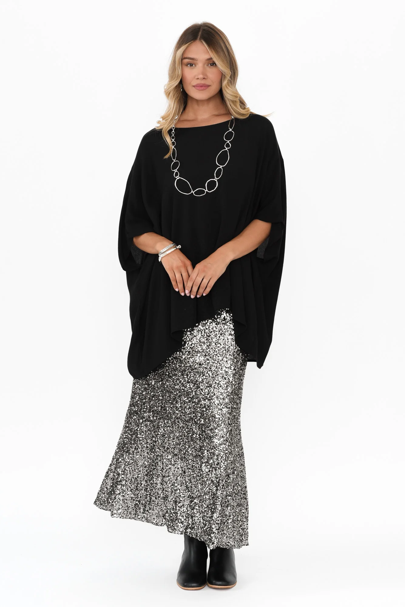 Ritz Silver Sequin Skirt - Image 6