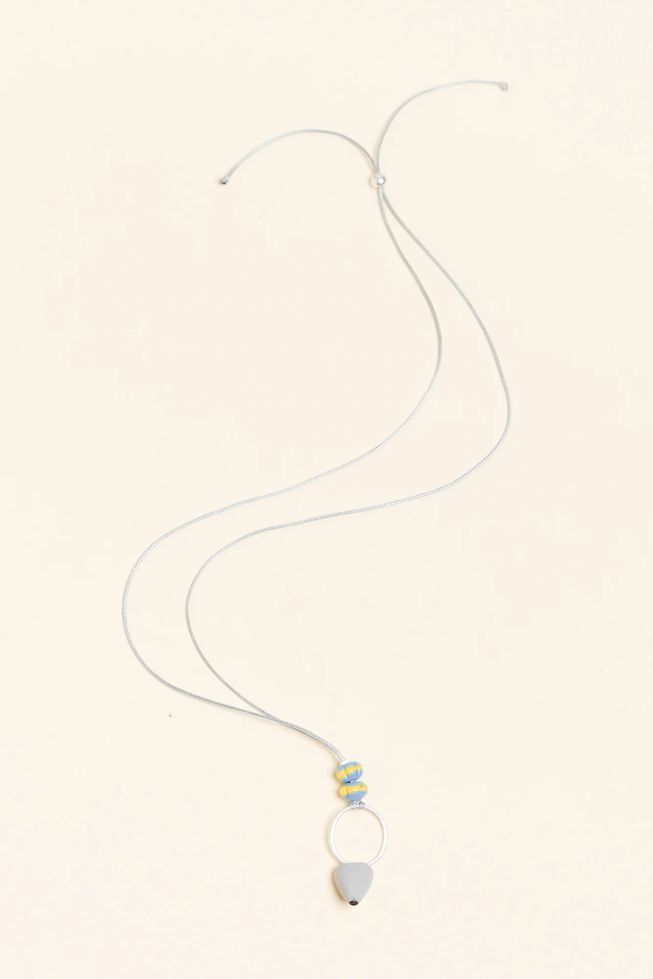 Romina Grey Heart Beaded Necklace