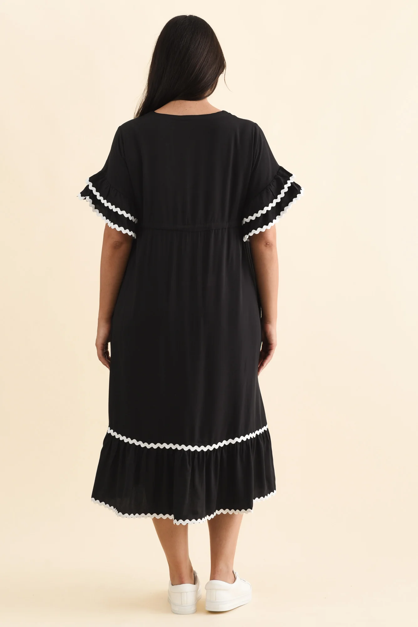Rosemarie Black Frill Dress - Image 10