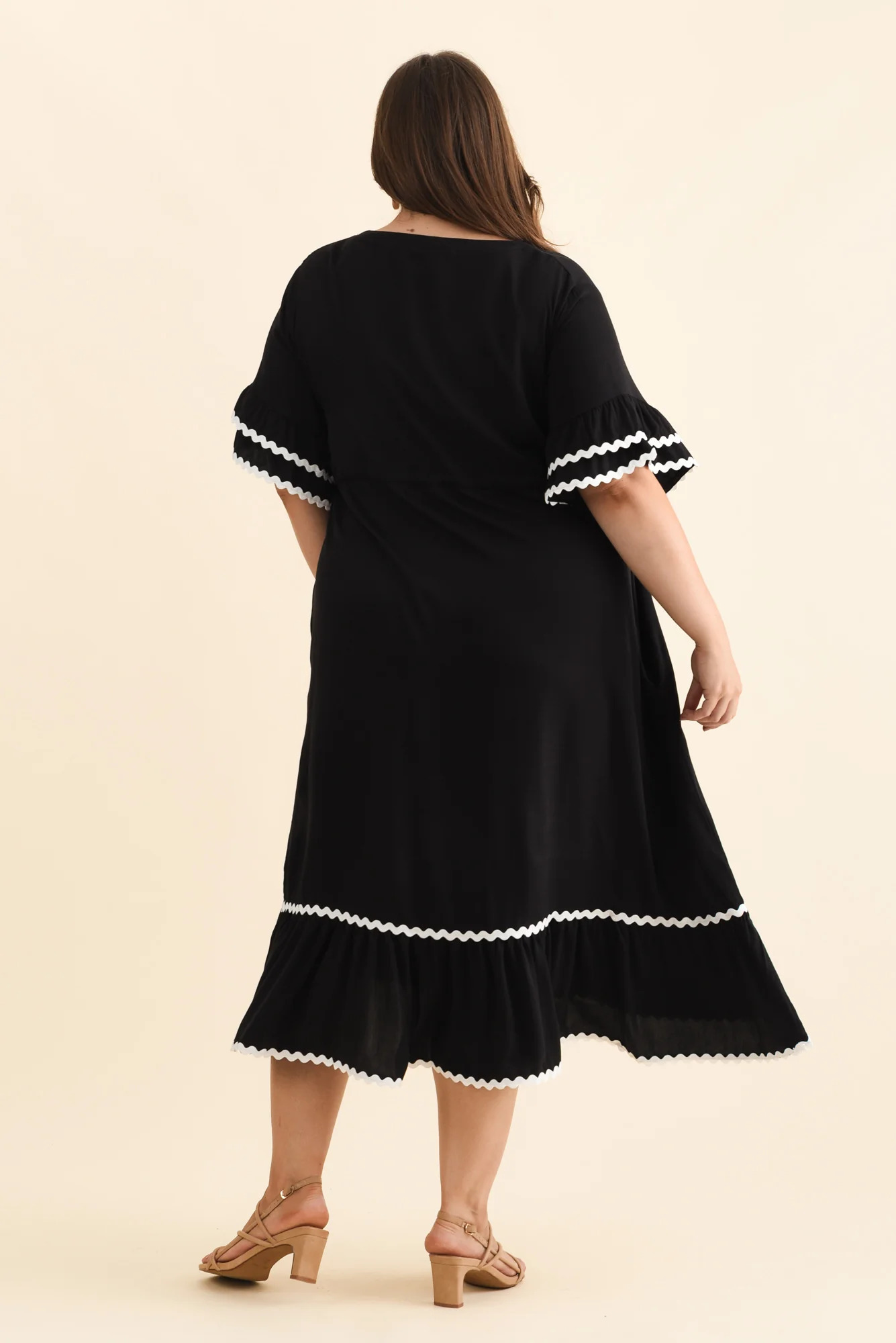 Rosemarie Black Frill Dress - Image 14