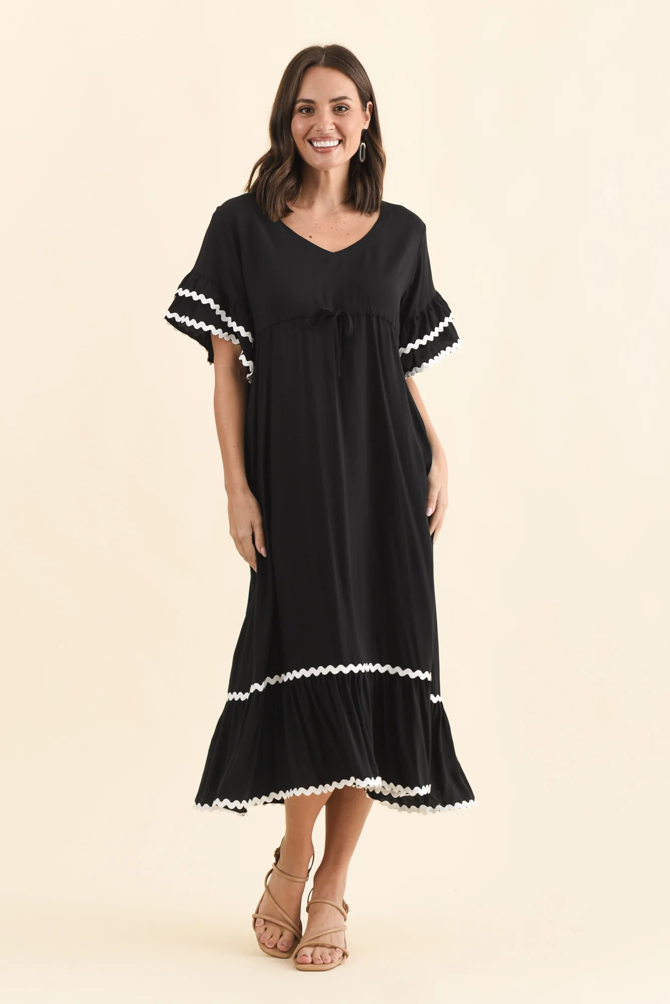 Rosemarie Black Frill Dress - Image 6