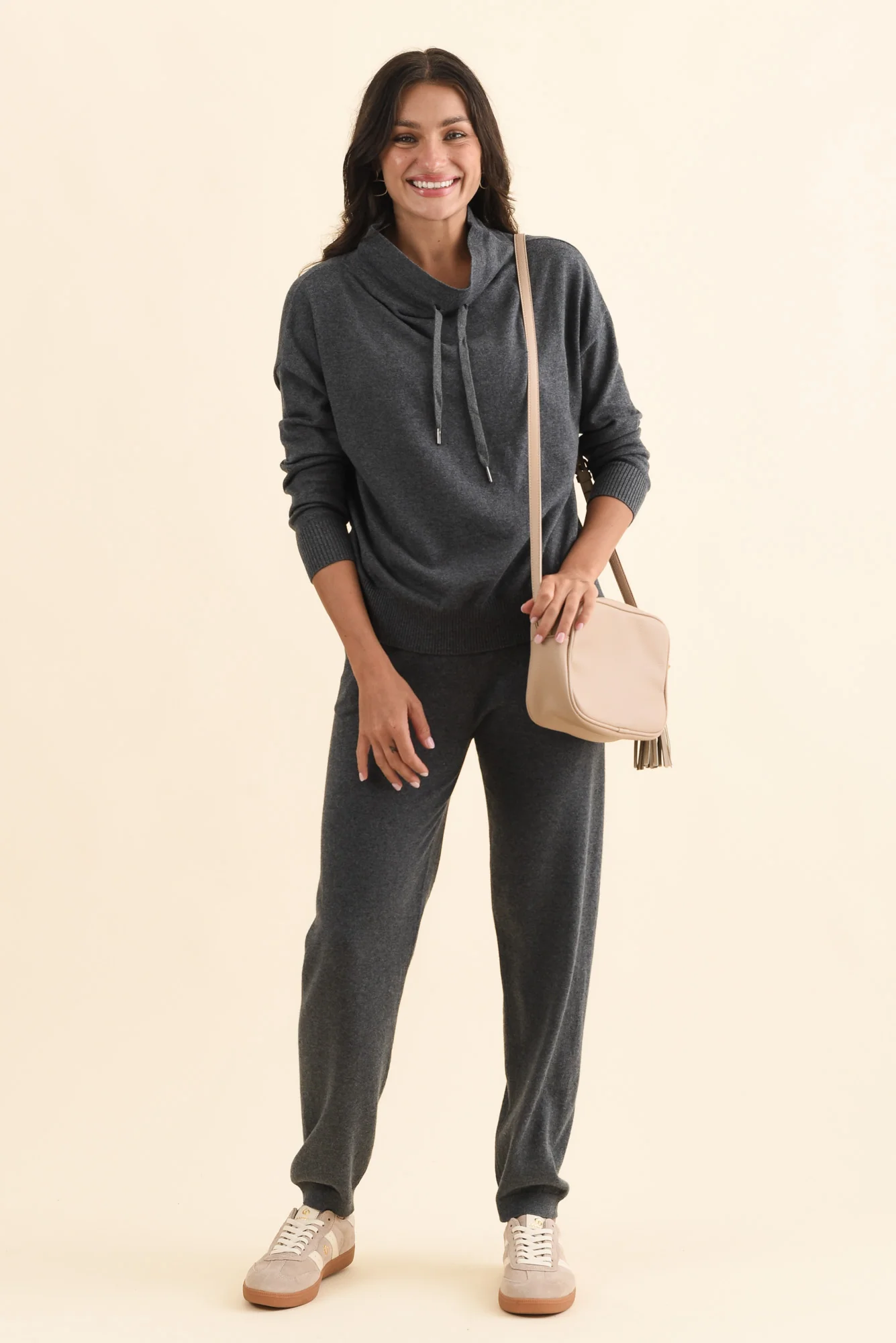 Rowan Charcoal Cotton Cashmere Knit Pants - Image 2