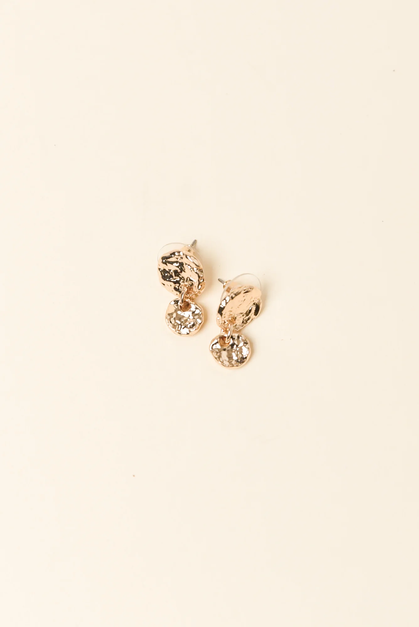 Rydell Gold Beaten Circle Earrings