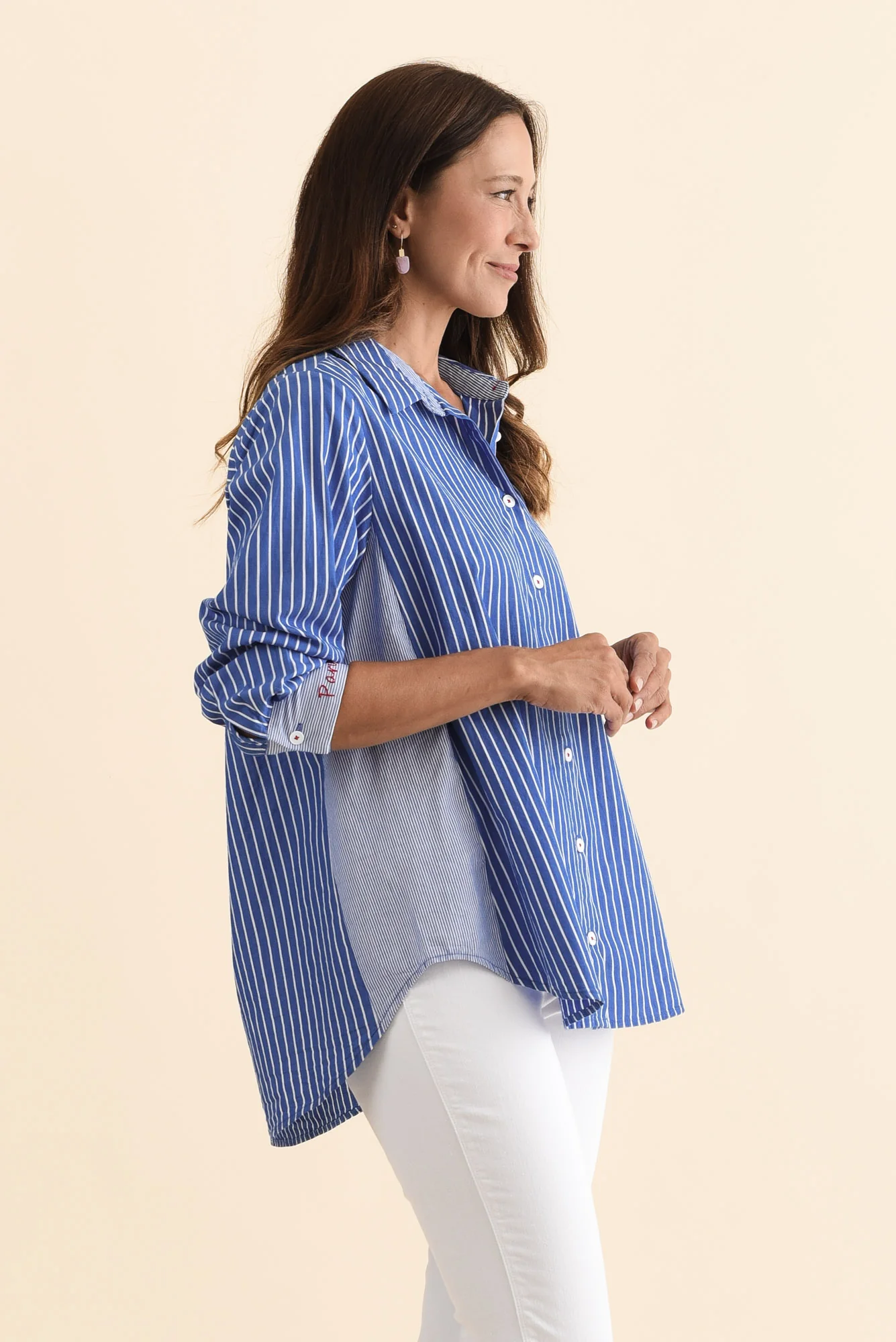 Saint Blue Stripe Cotton Shirt - Image 3